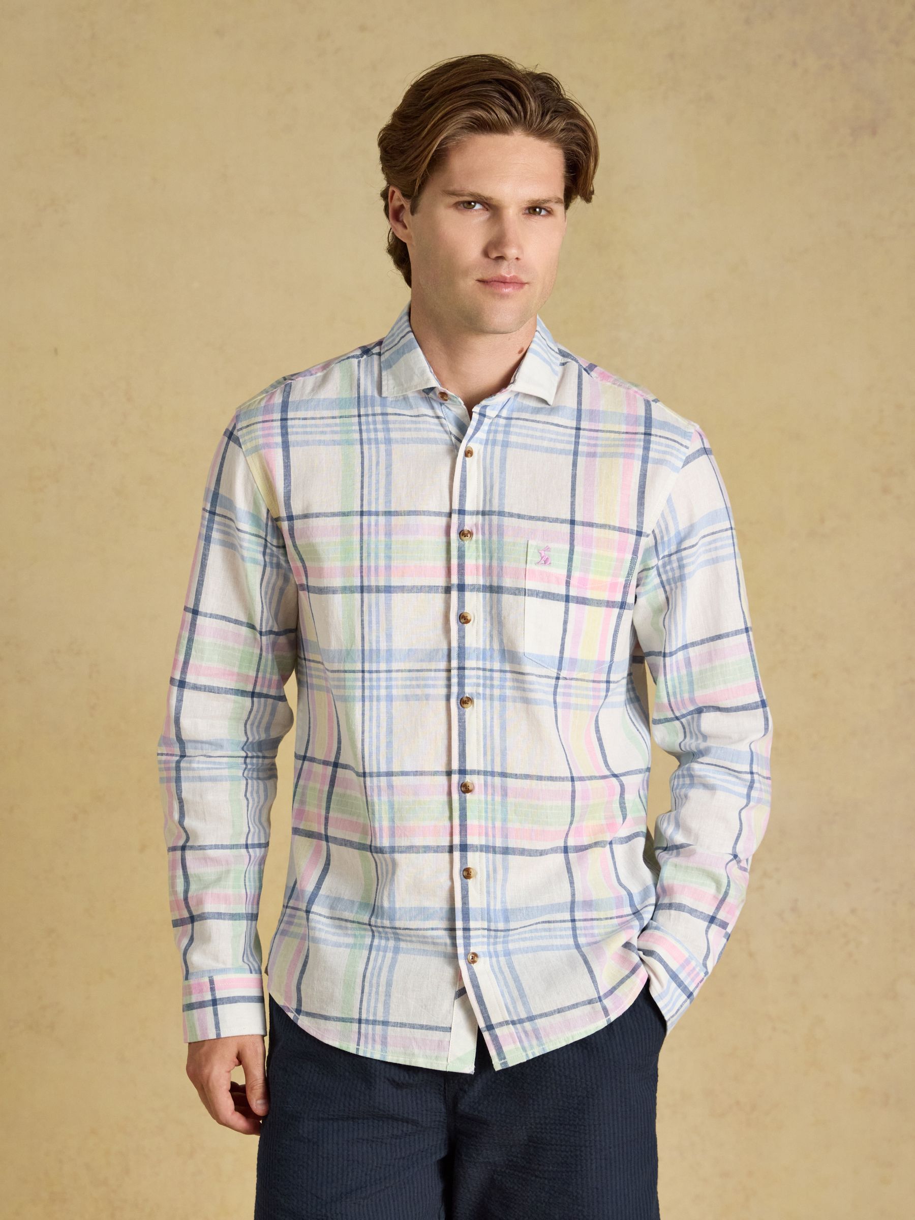 Multi Linen Blend Long Sleeve Shirt - Image 1 of 7
