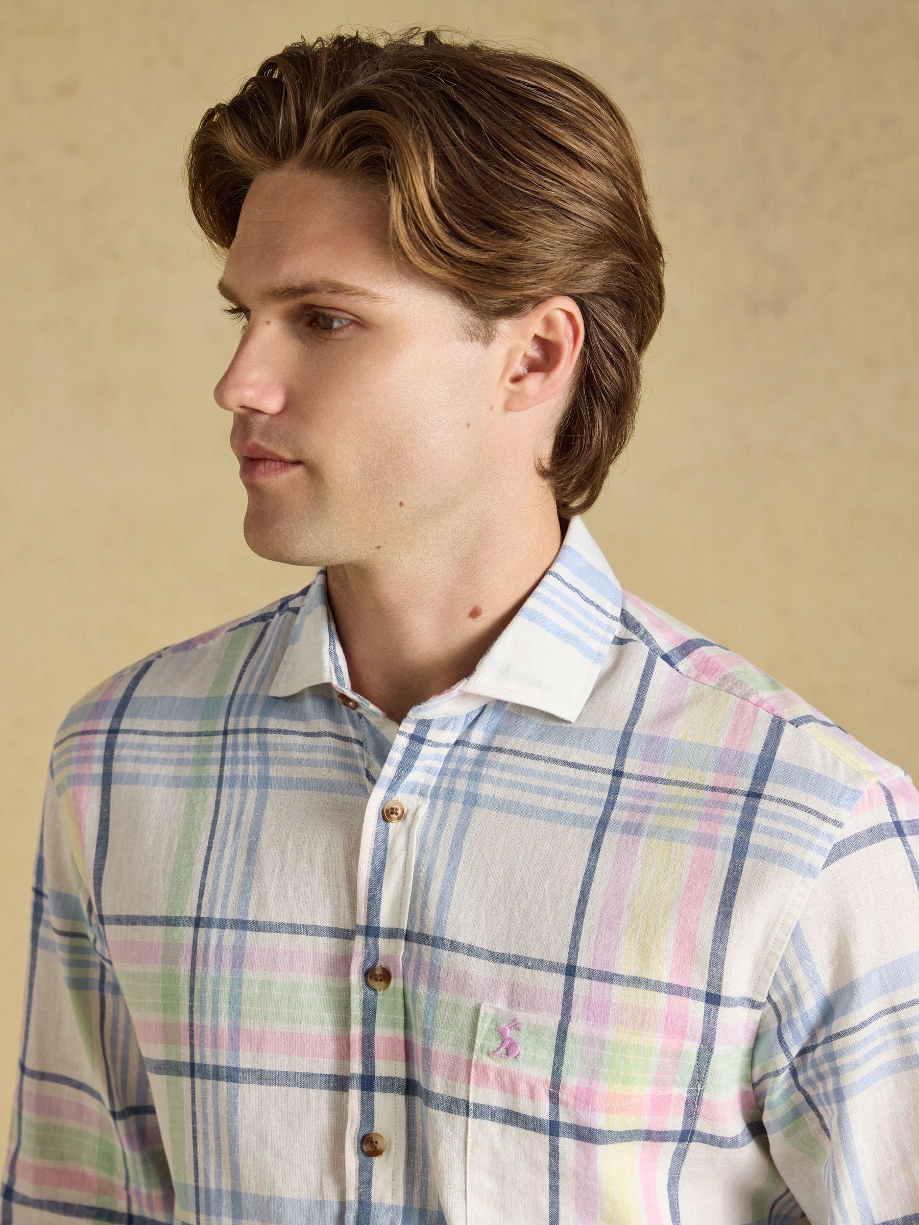 Multi Linen Blend Long Sleeve Shirt - Image 6 of 7