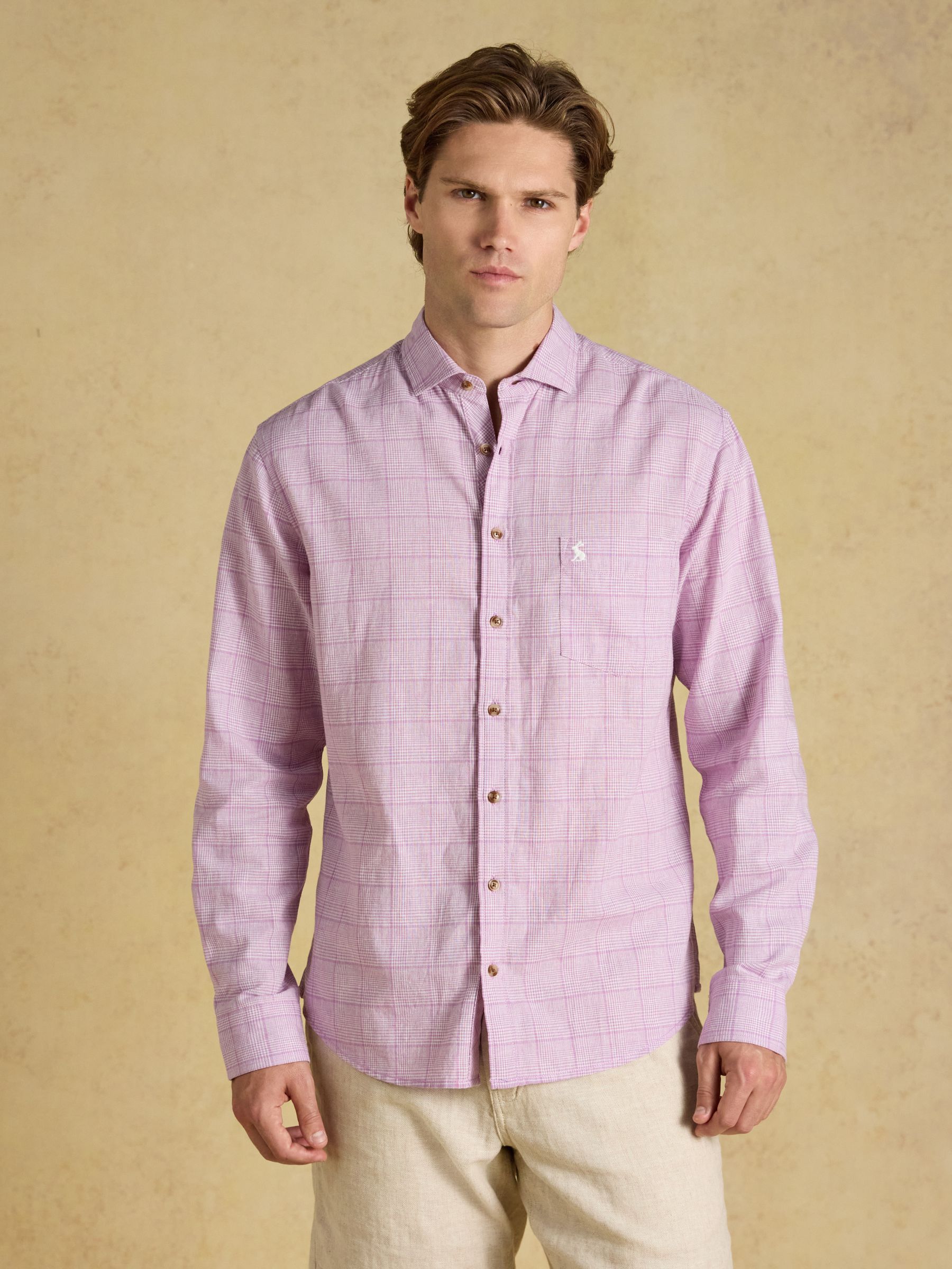 Purple Linen Blend Long Sleeve Shirt - Image 1 of 8 Purple Linen Blend Long Sleeve Shirt - Image 1 of 8