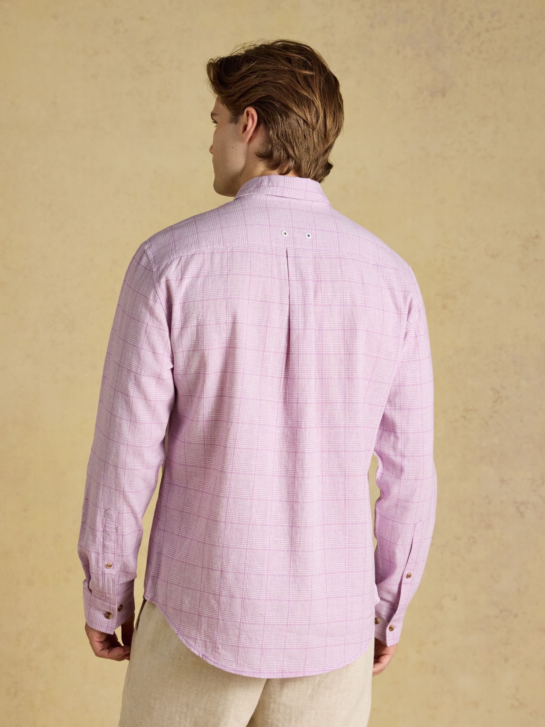 Purple Linen Blend Long Sleeve Shirt - Image 3 of 8