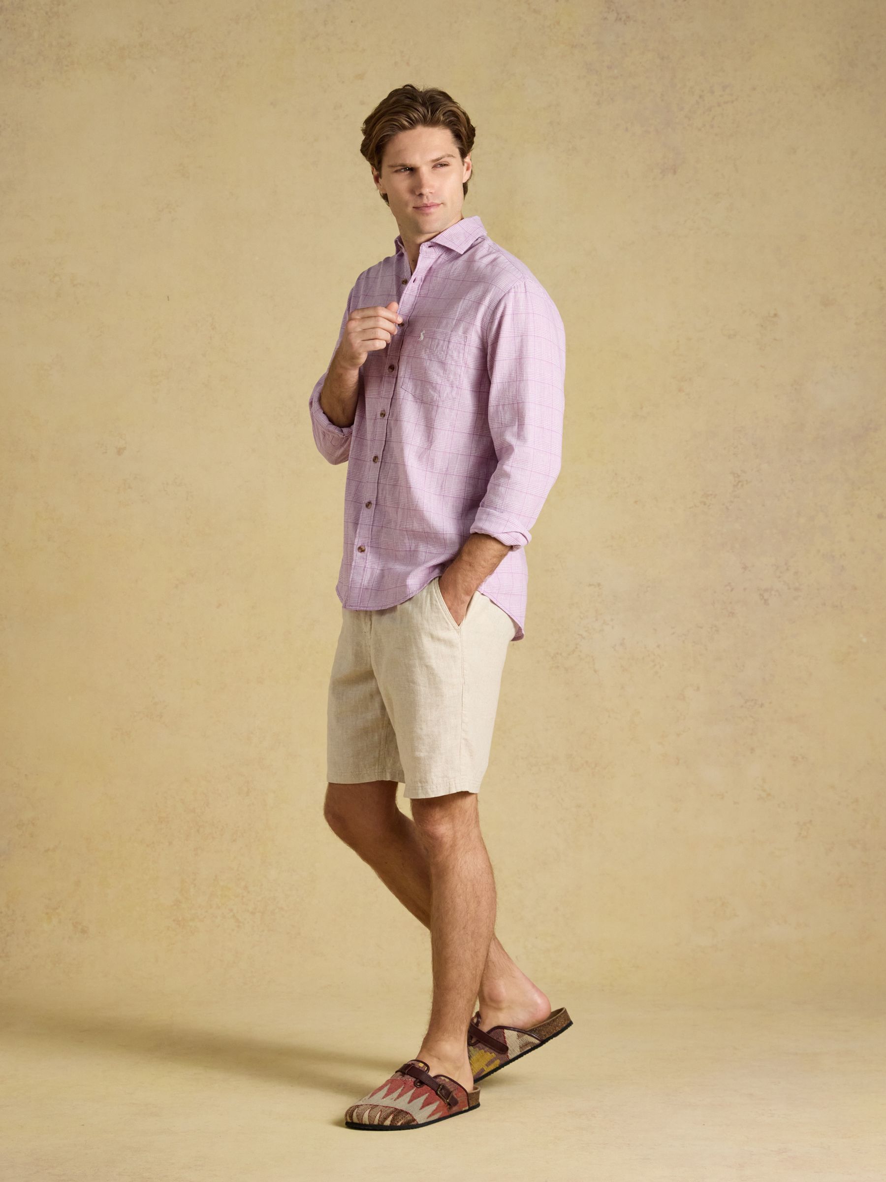Purple Linen Blend Long Sleeve Shirt - Image 4 of 8