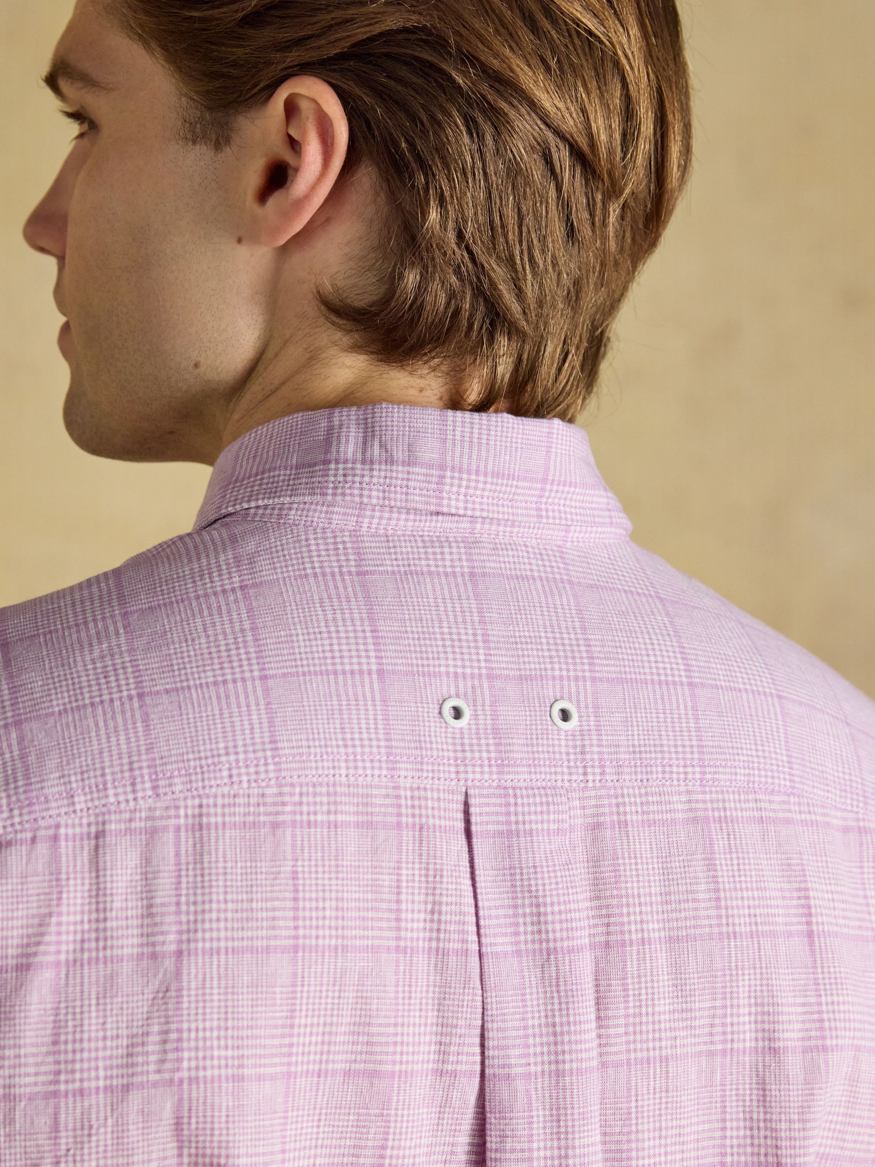 Purple Linen Blend Long Sleeve Shirt - Image 7 of 8