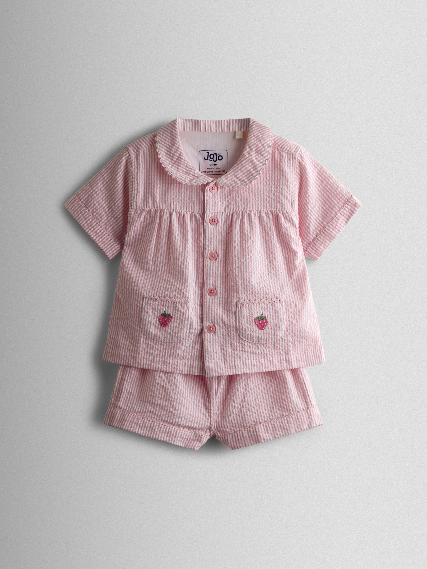 Pink Strawberry Woven Pyjamas - Image 1 of 6