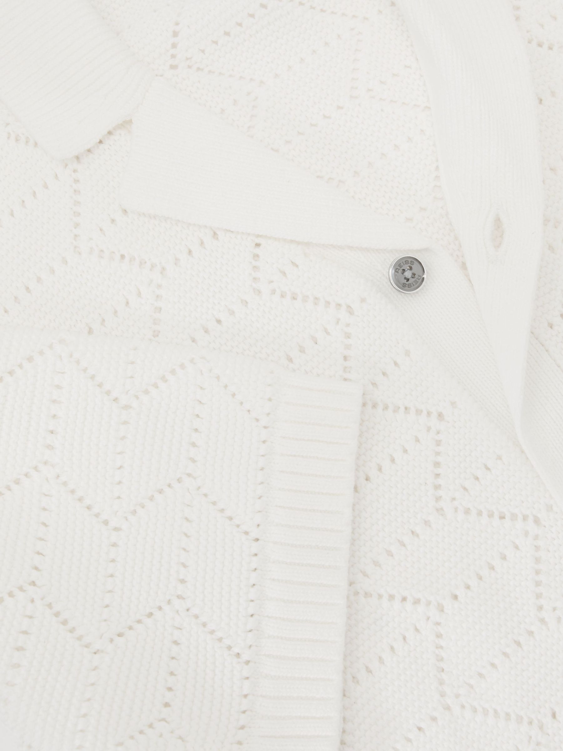 Pointelle-Knit Cuban-Collar Shirt in White - image 3