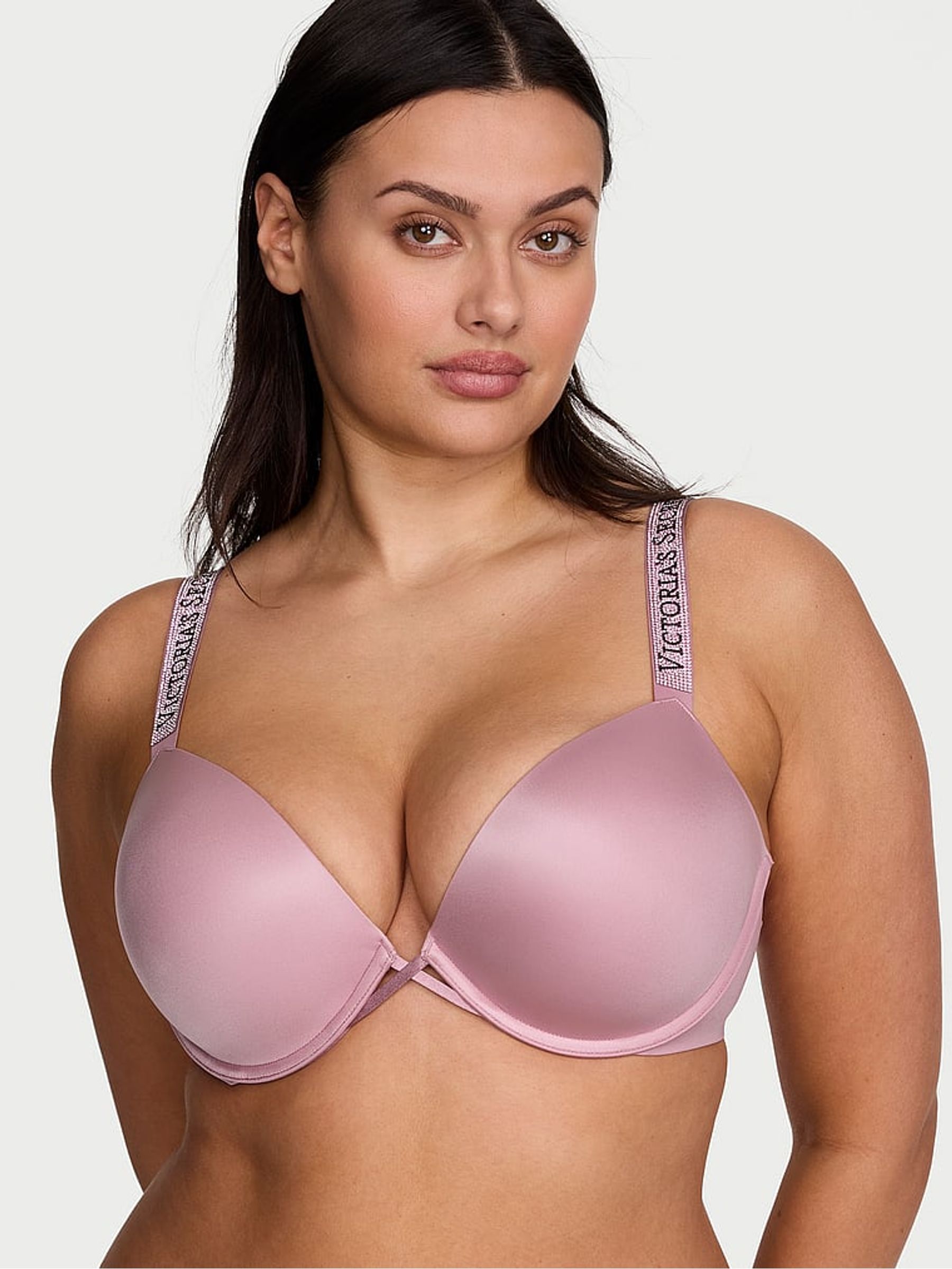 Dusk Rose Pink Push Up Shine Strap Bra - Image 1 of 3