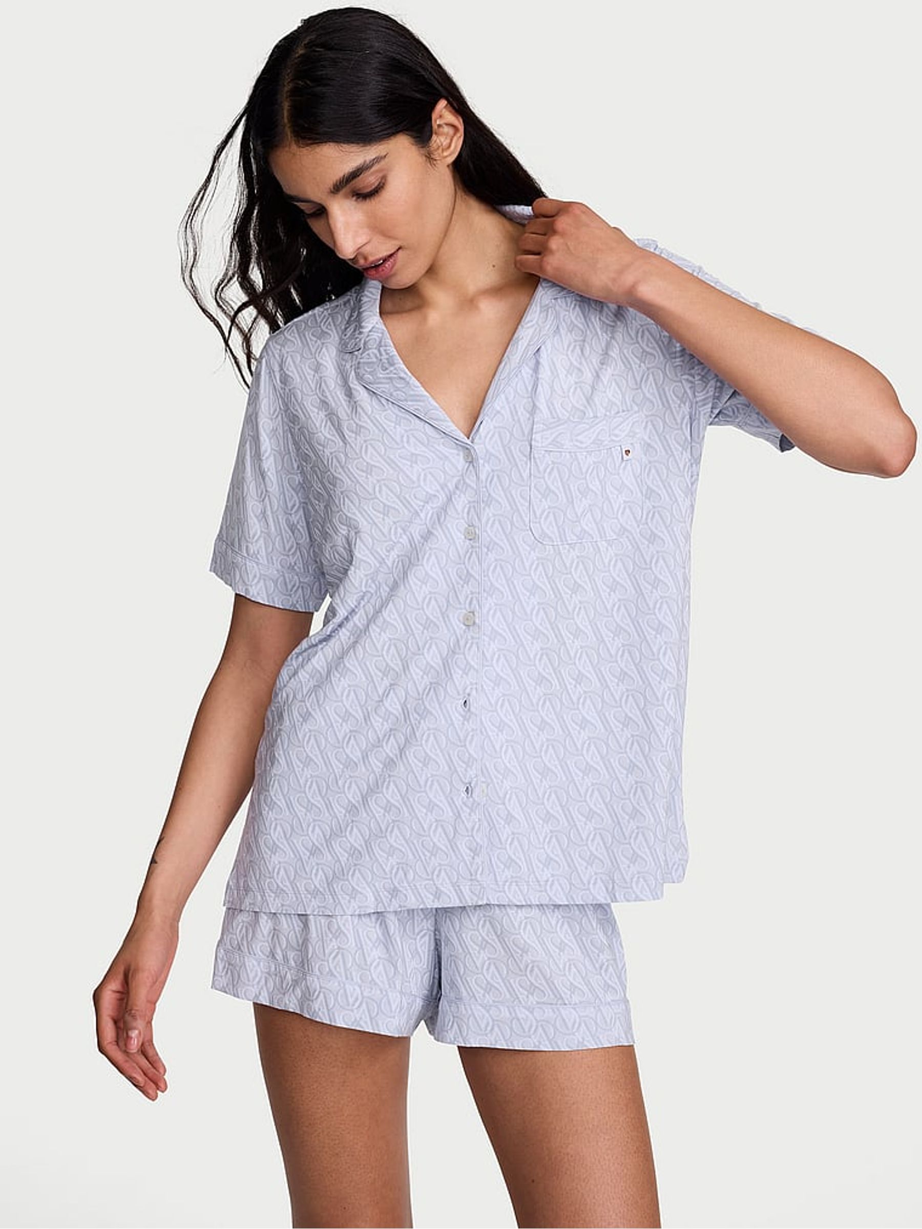 Lavender Purple VS Lockup Modal Short Pyjamas Set - Image 1 of 2