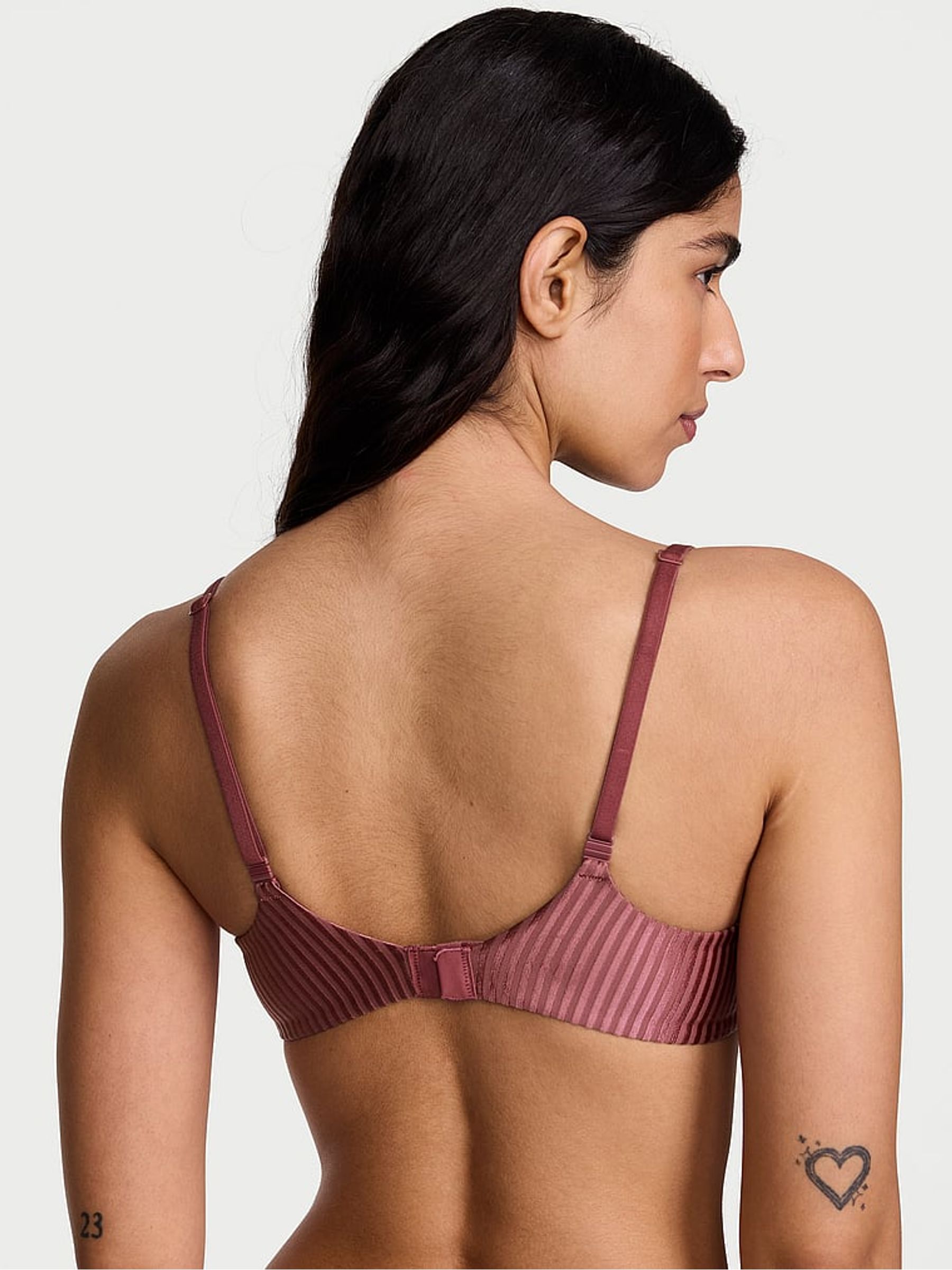 Morning Rose Pink Stripe Full Cup Push Up Bra - Image 2 of 2