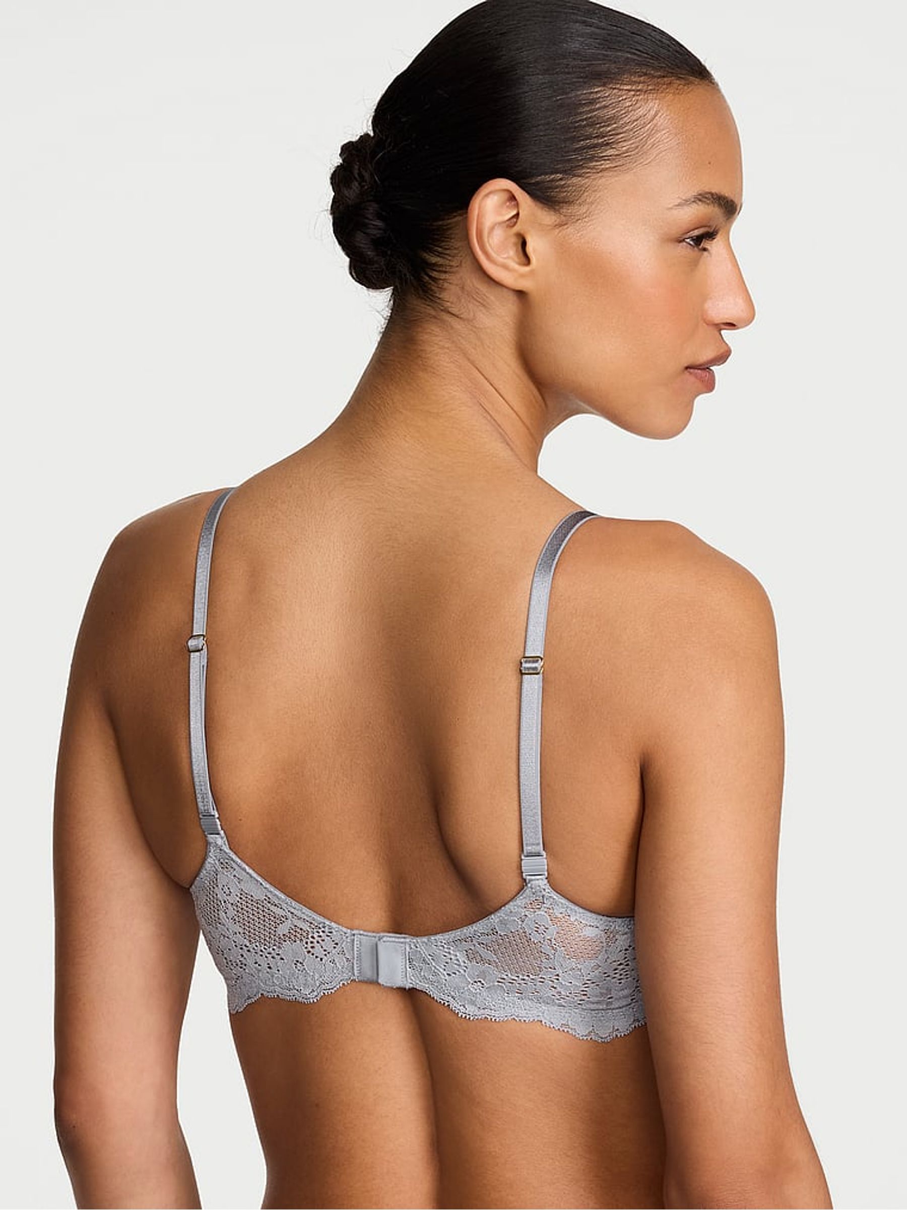 Starstruck Grey Unlined Balcony Lace Bra - Image 2 of 2