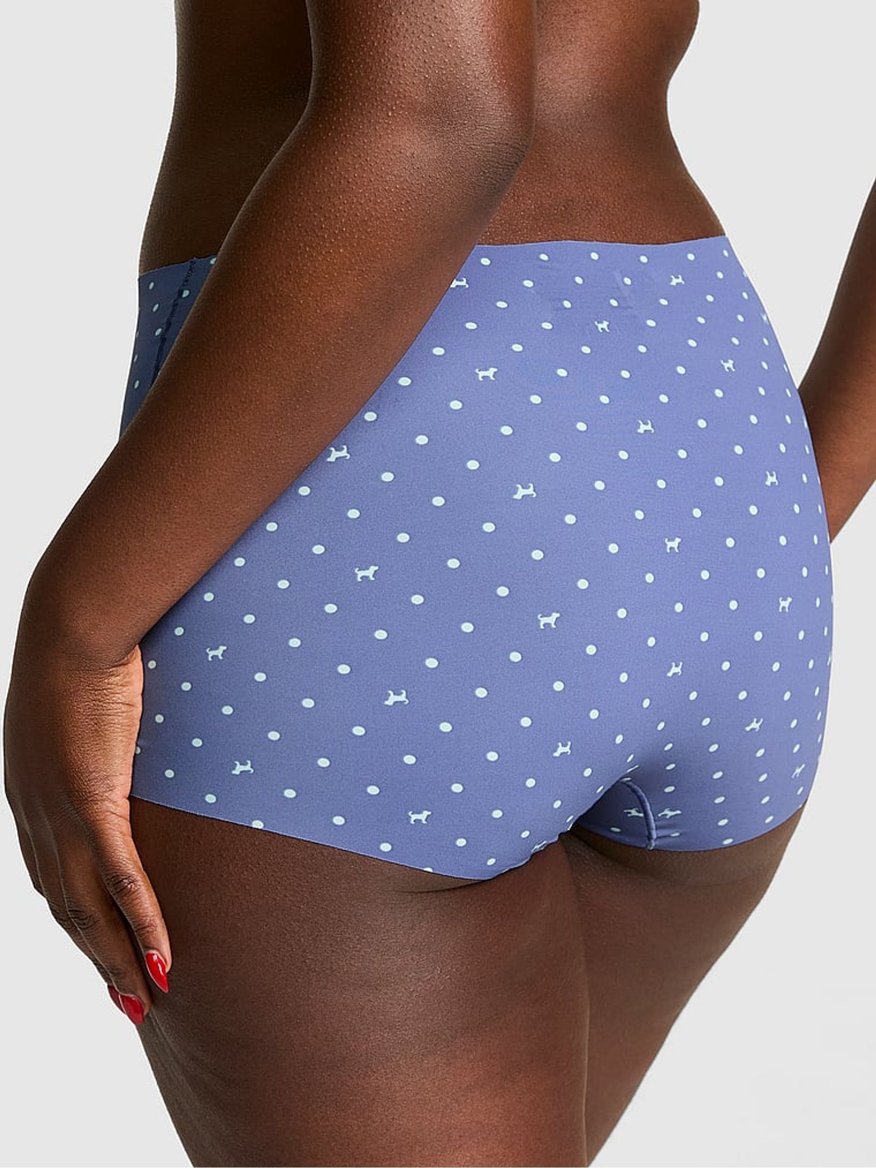 Dusty Blue Dog Print Short No Show Knickers - Image 2 of 2