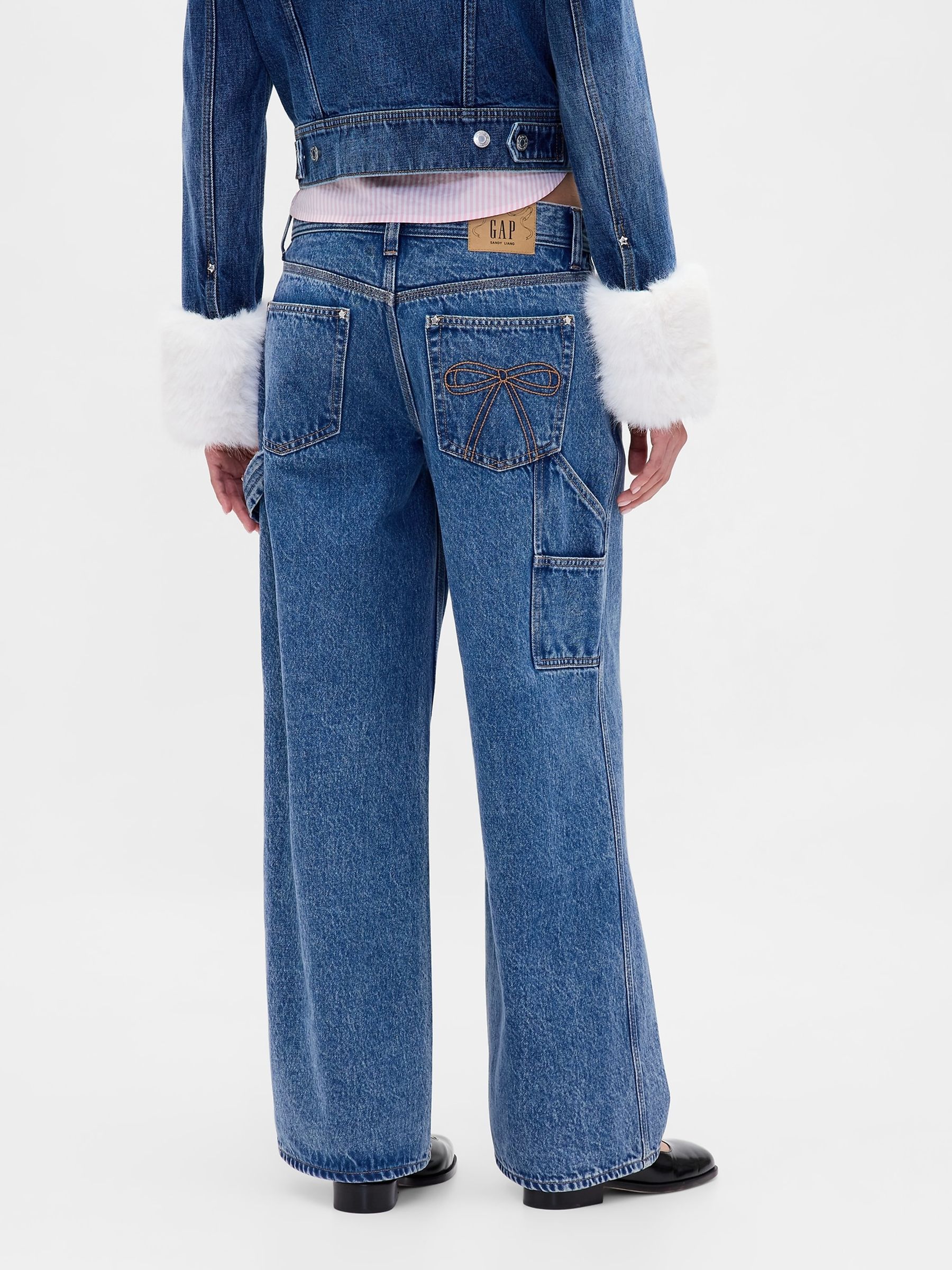Mid Wash Blue Sandy Liang Low Rise ‘90s Loose Carpenter Jeans - Image 3 of 6