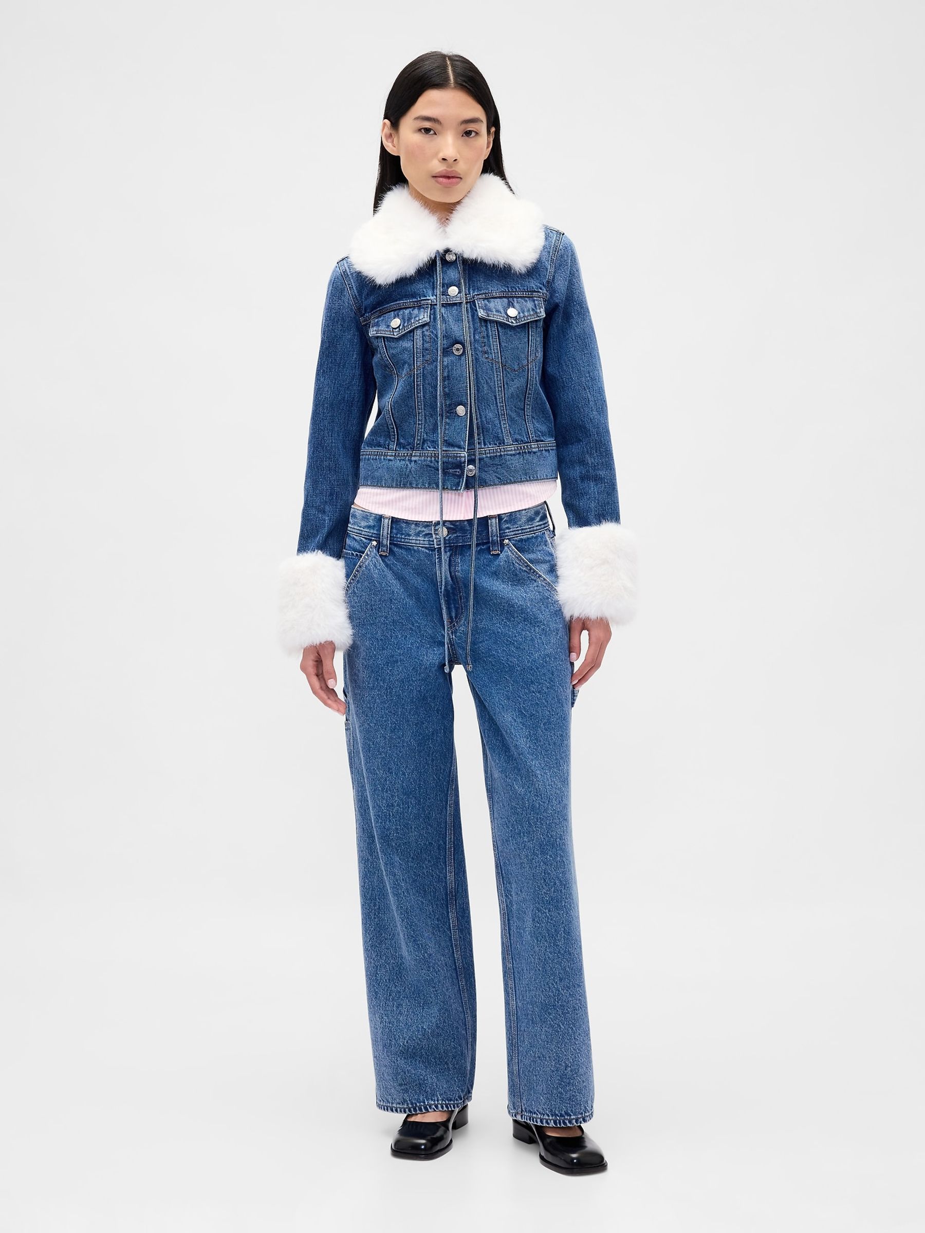 Mid Wash Blue Sandy Liang Low Rise ‘90s Loose Carpenter Jeans - Image 5 of 6