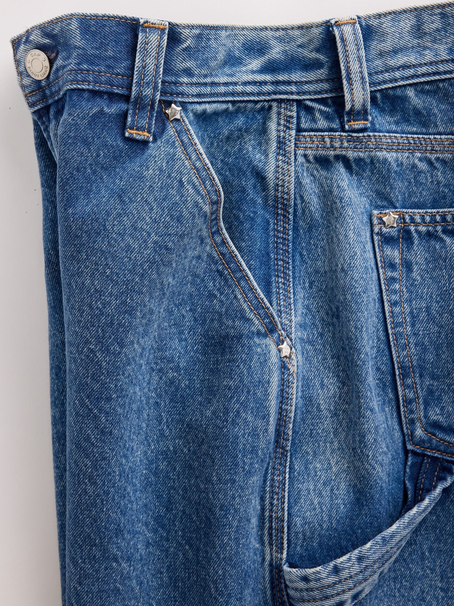 Mid Wash Blue Sandy Liang Low Rise ‘90s Loose Carpenter Jeans - Image 6 of 6