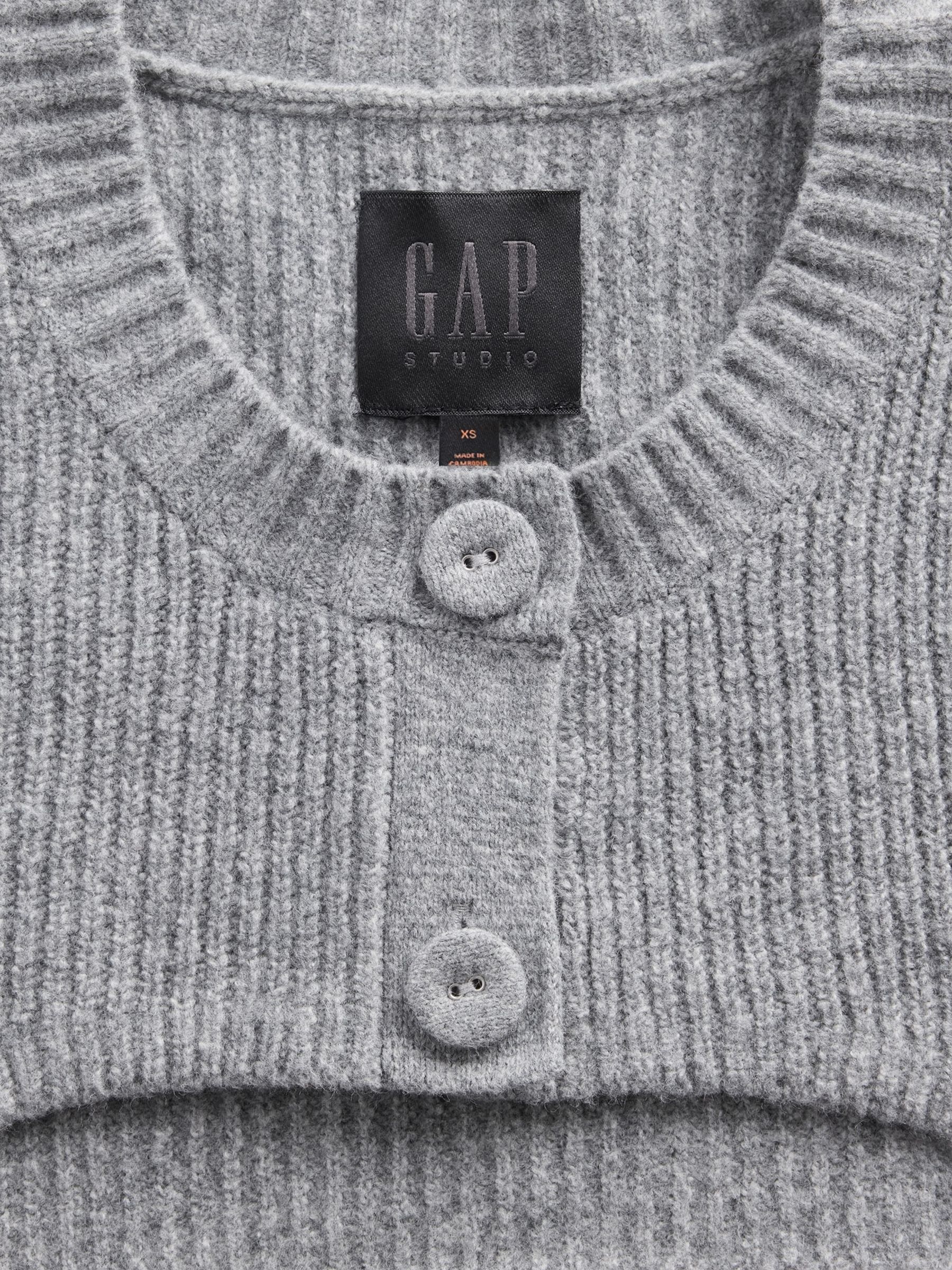 GapStudio Grey CashSoft Shrunken Cardigan | Gap