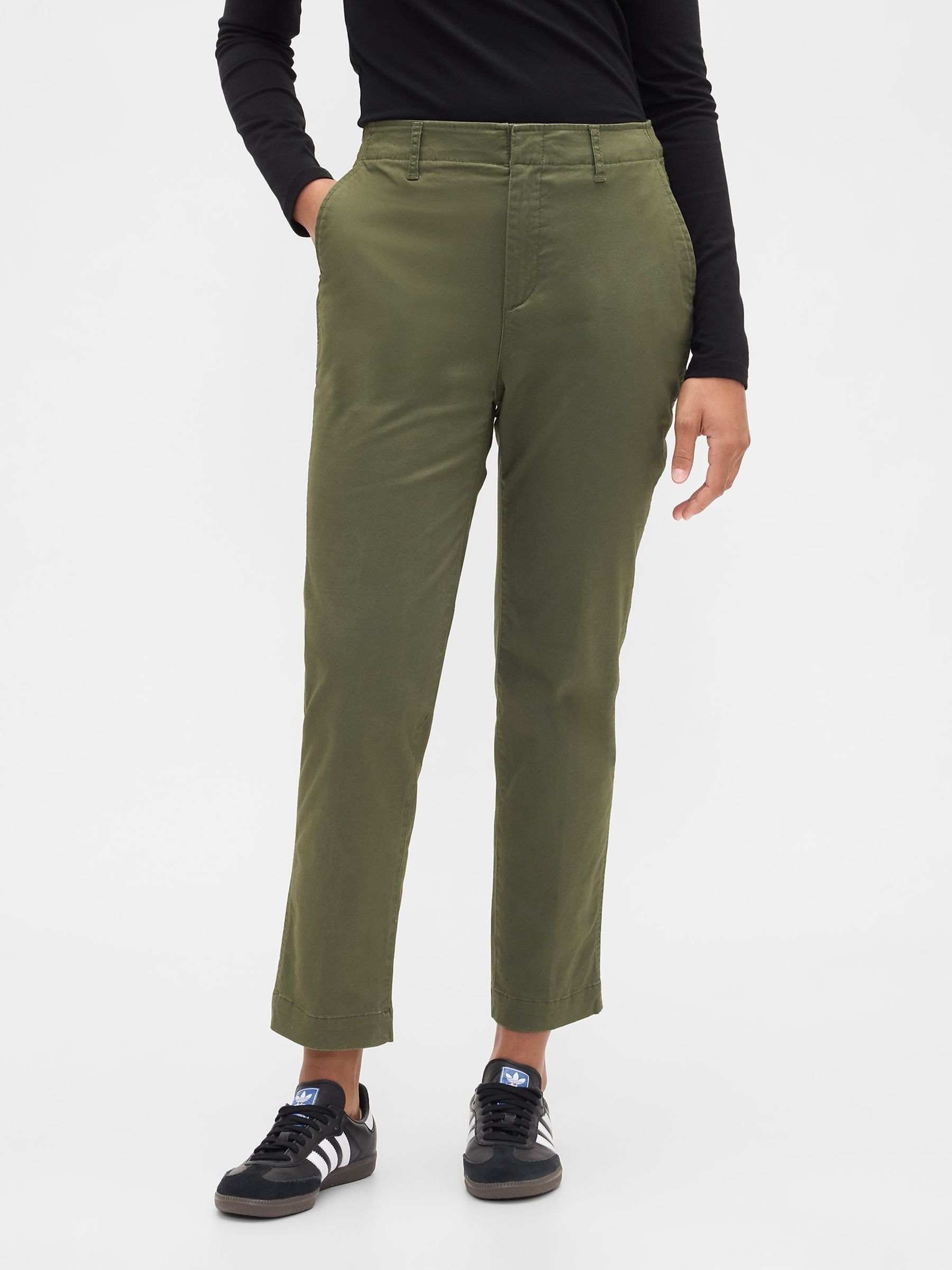 Green Mid Rise Downtown Chinos - Image 1 of 6