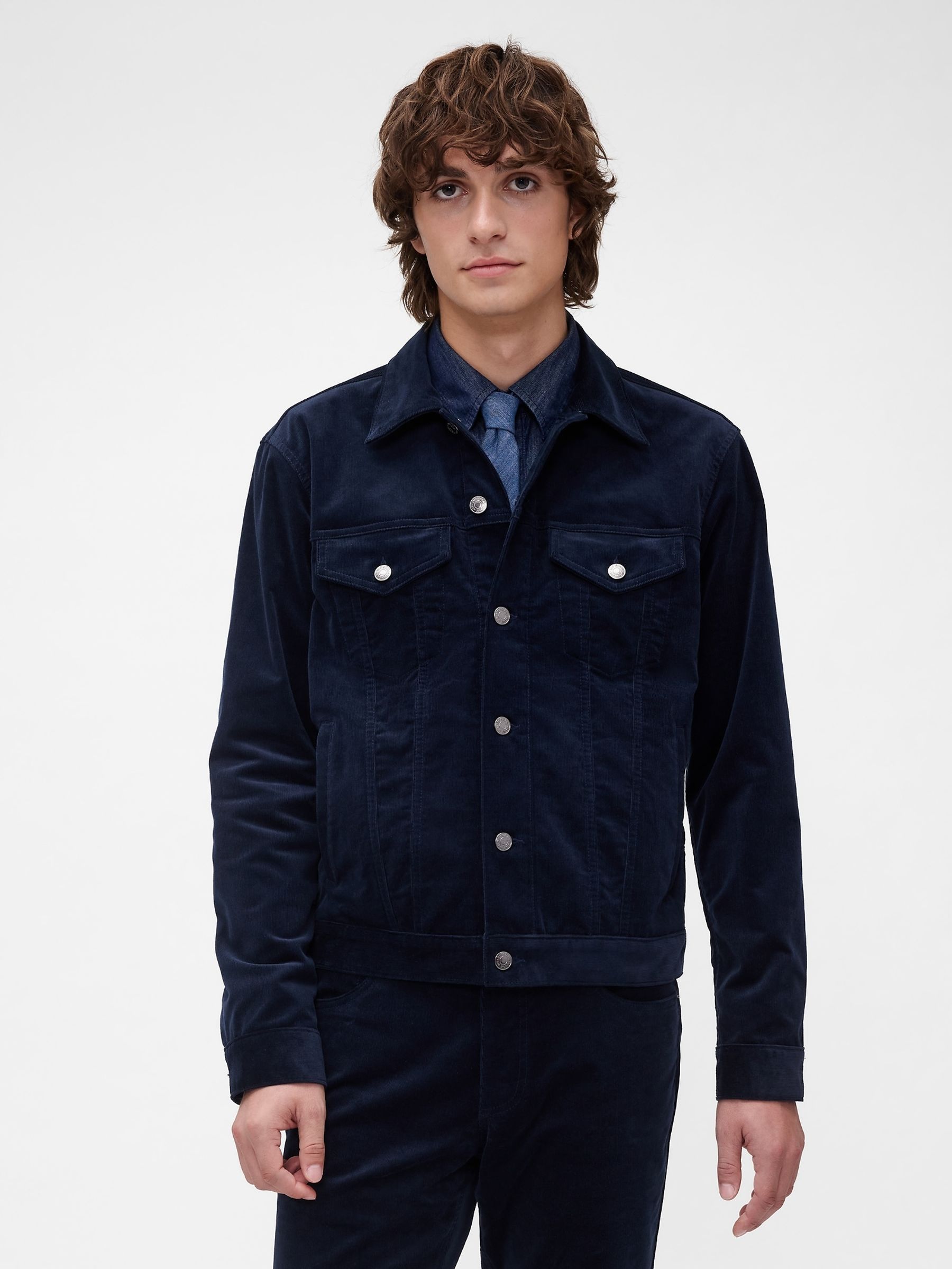 GapStudio Blue Icon Corduroy Jacket - Image 1 of 6