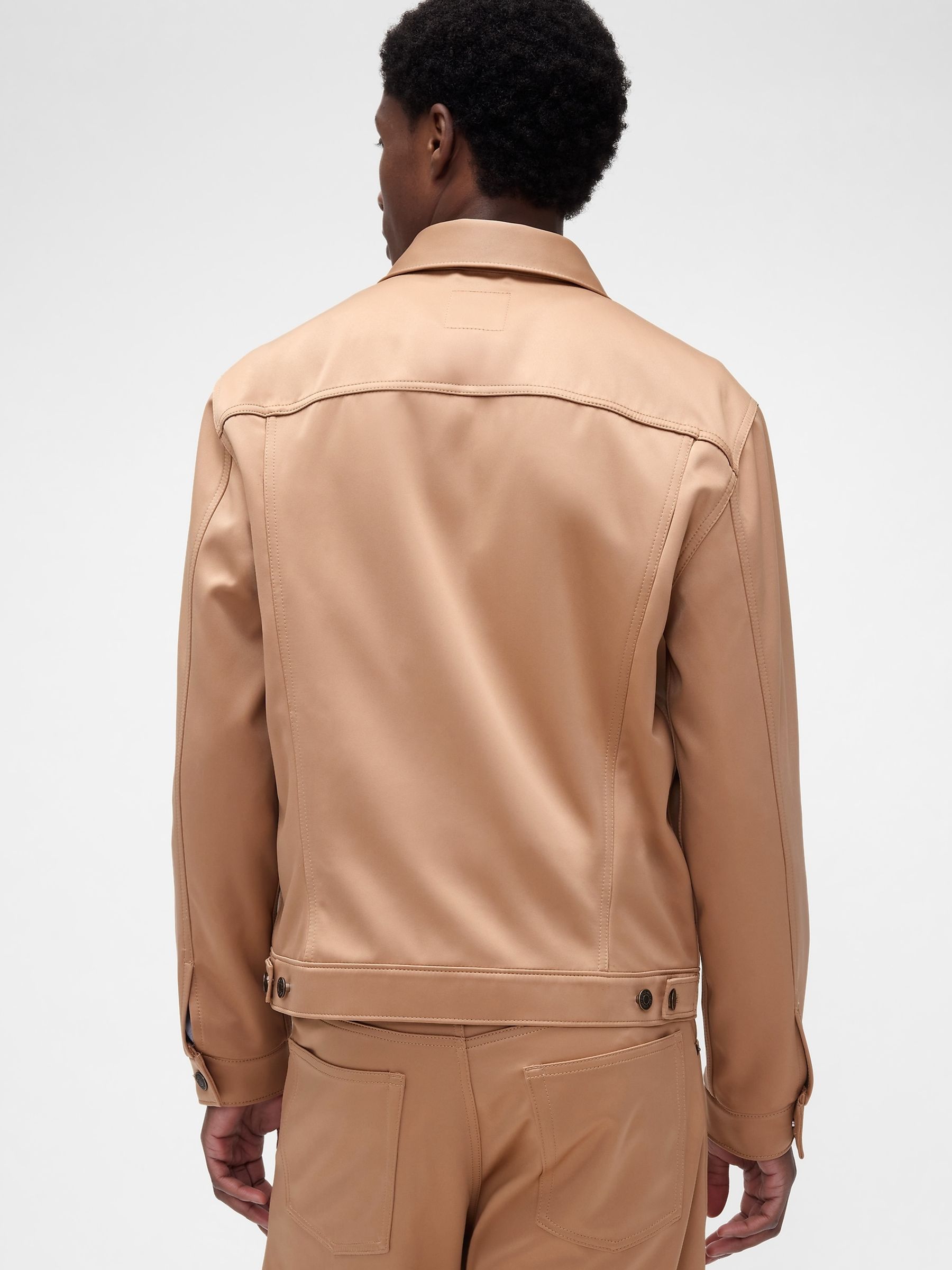 GapStudio Brown Icon Satin Jacket - Image 3 of 5