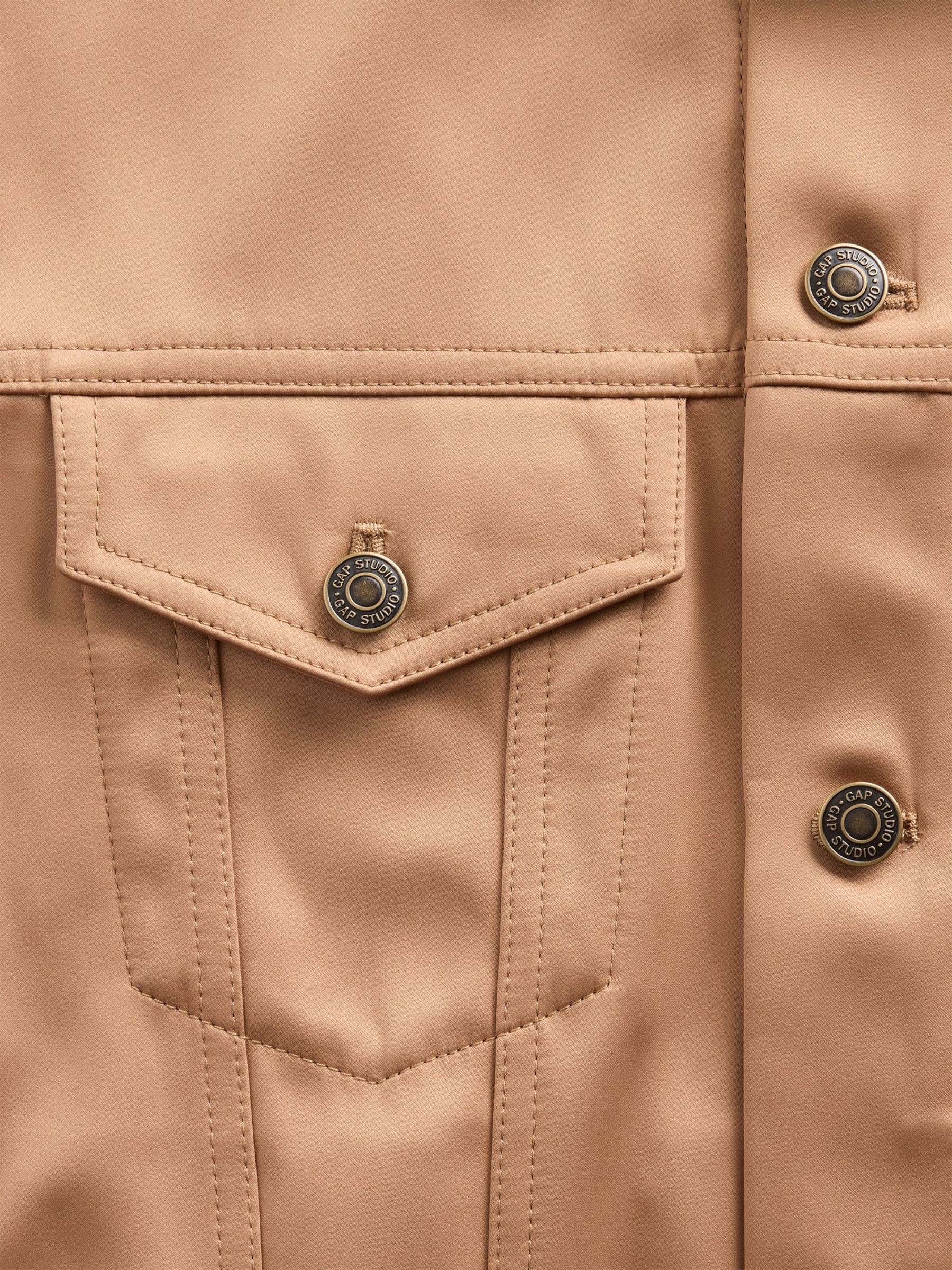 GapStudio Brown Icon Satin Jacket - Image 5 of 5