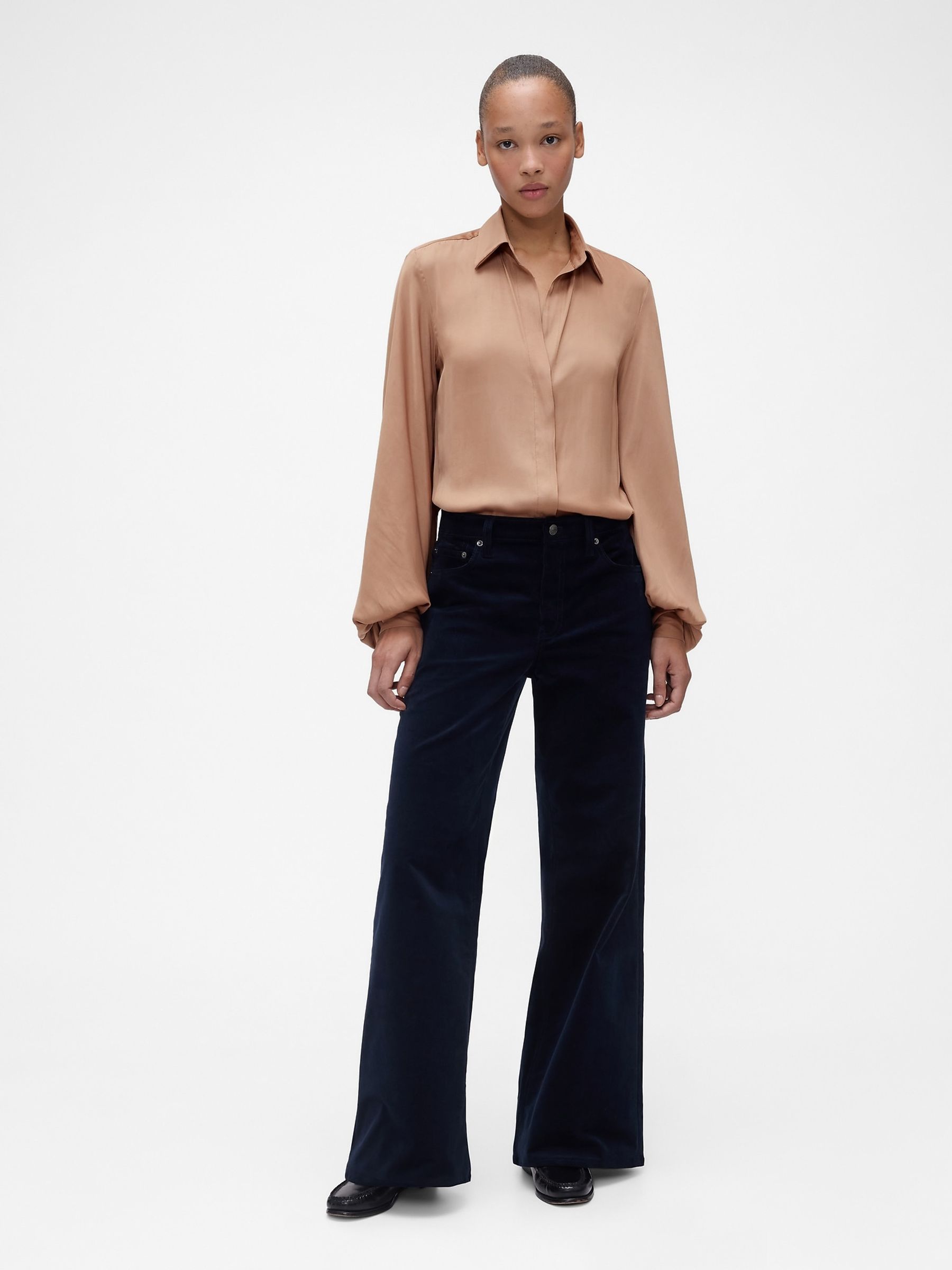 GapStudio Brown Satin Shirt - Image 3 of 4