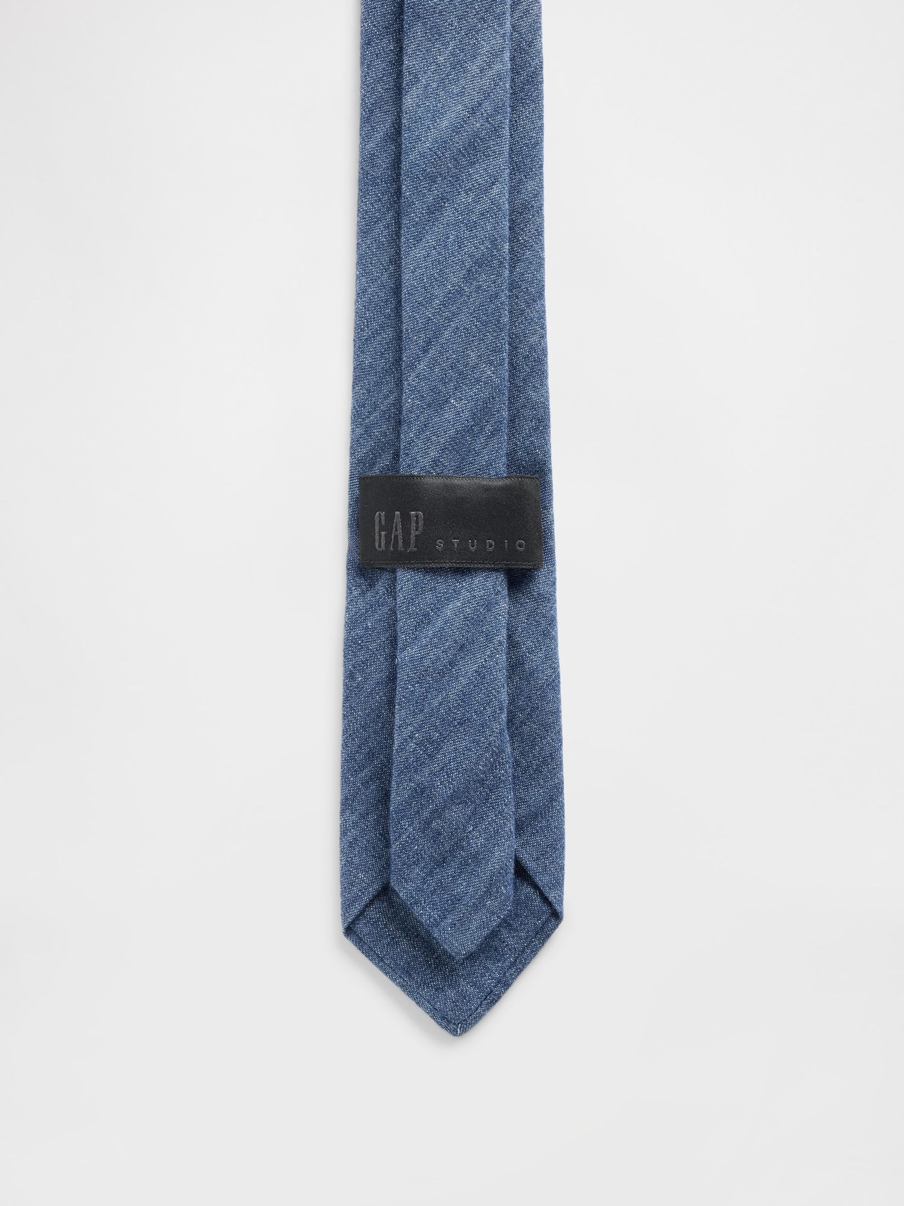 GapStudio Blue Chambray Skinny Tie - Image 4 of 6