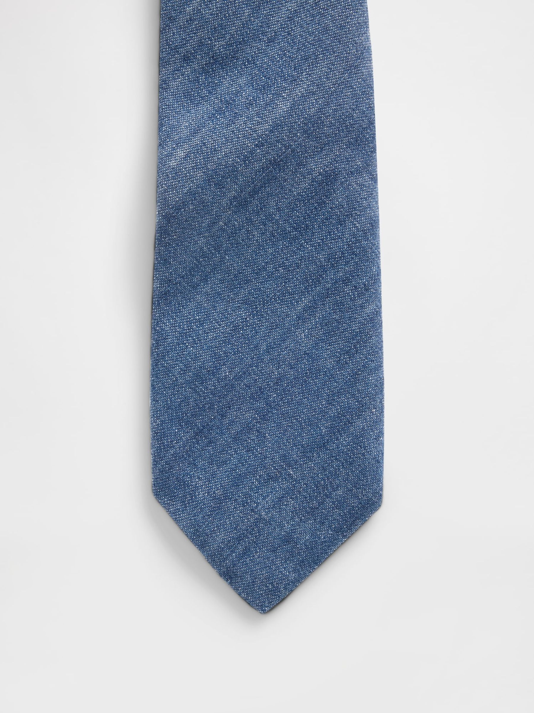 GapStudio Blue Chambray Skinny Tie - Image 5 of 6