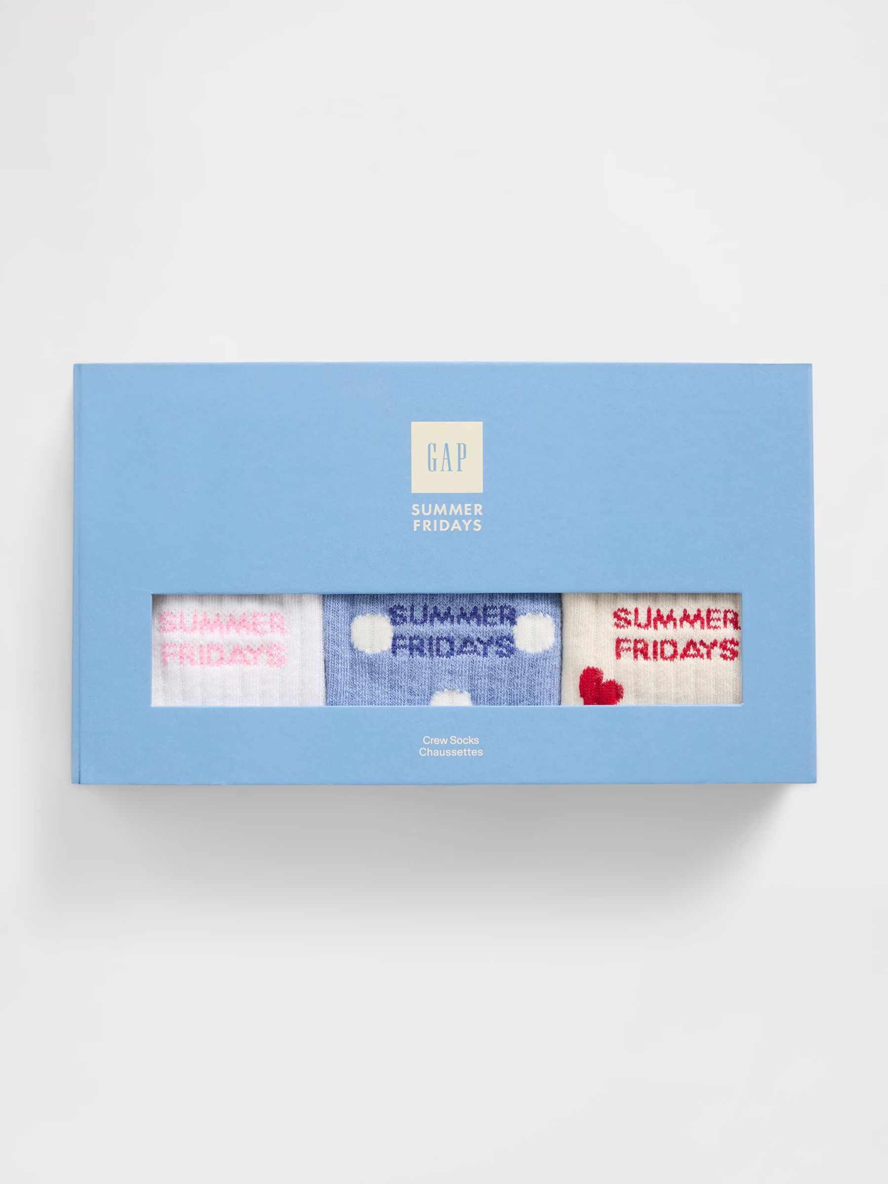 Gap X Summer Fridays Blue/White Logo Crew Socks 3 Pack - Image 2 of 3