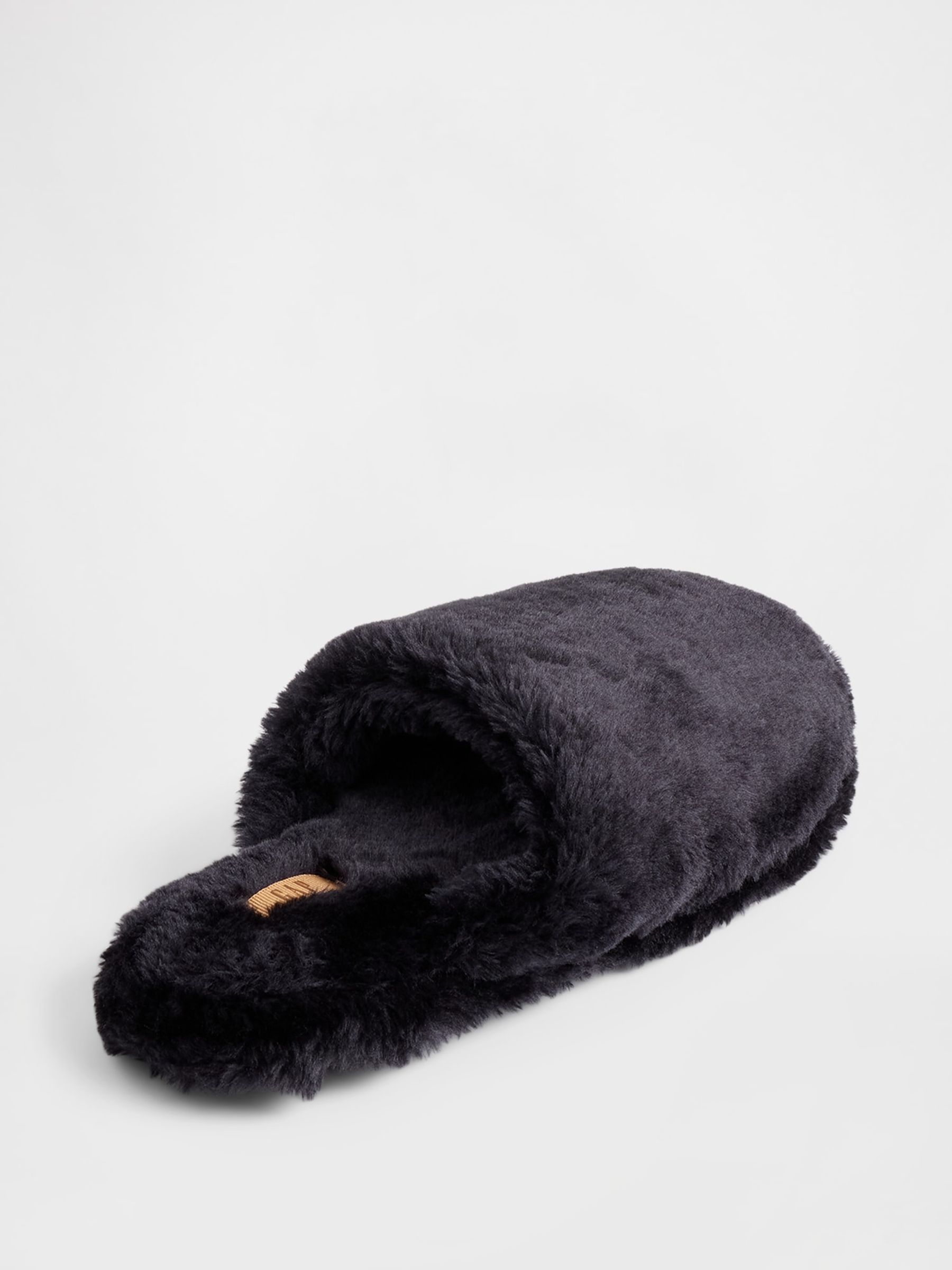 Black Faux Fur Slippers - Image 4 of 5