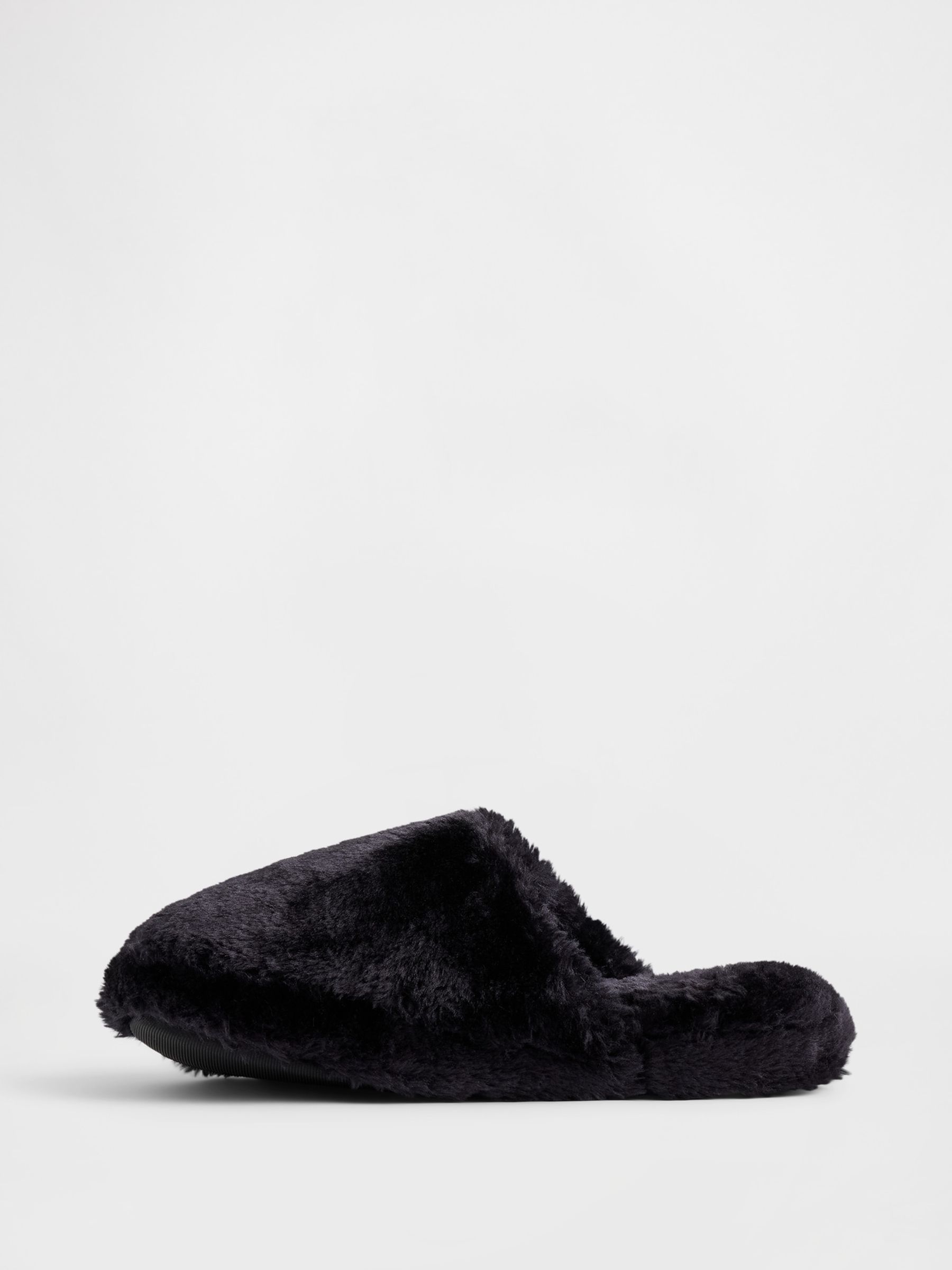 Black Faux Fur Slippers - Image 5 of 5