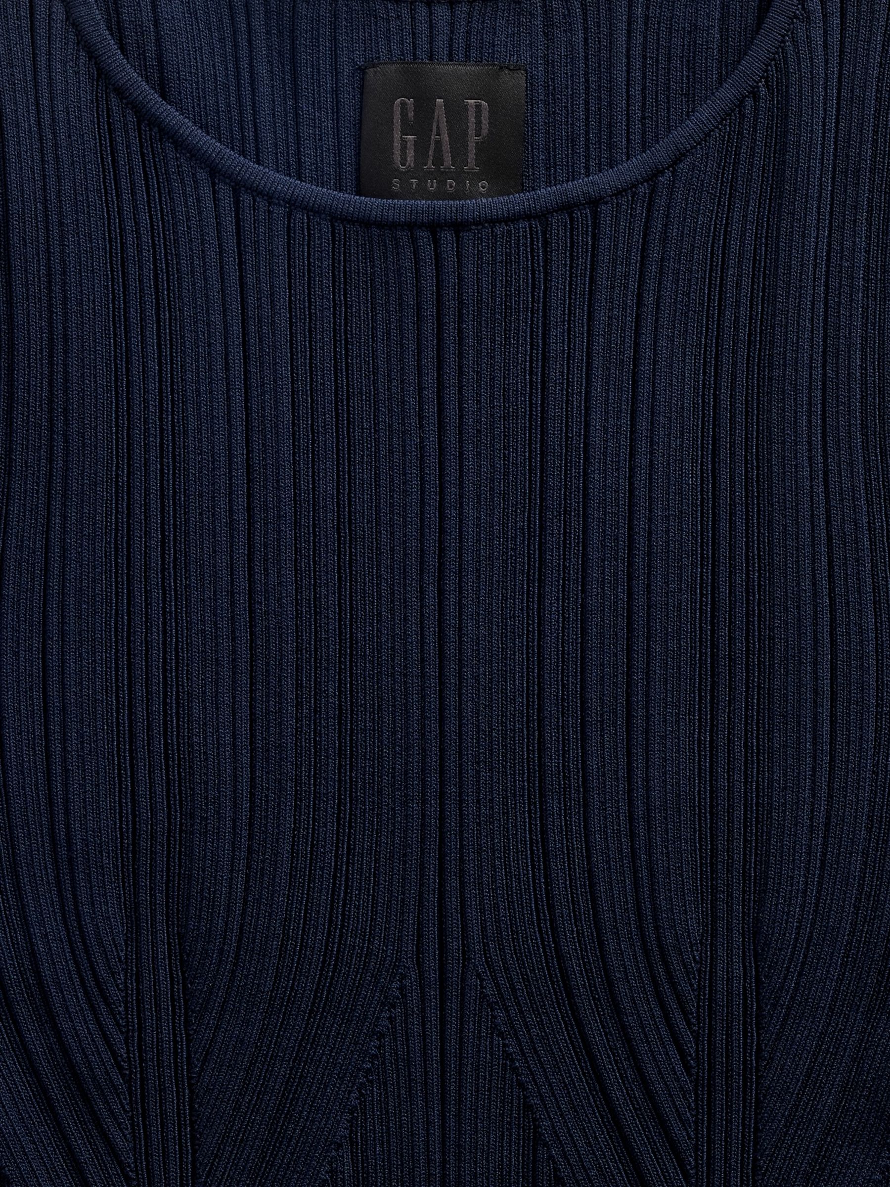 GapStudio Navy Blue Rib T-Shirt - Image 4 of 4