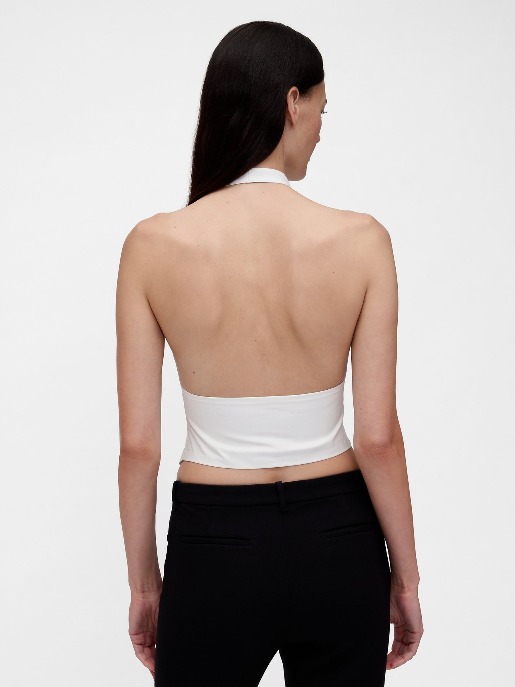 GapStudio White Poplin Tuxedo Shirt - Image 2 of 5