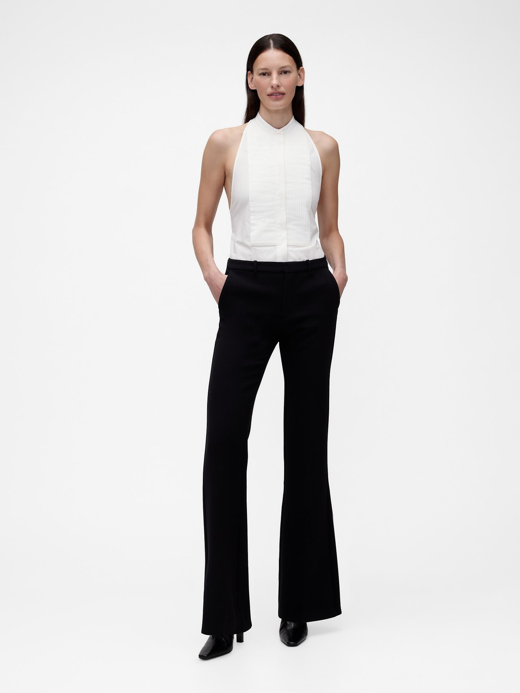 GapStudio White Poplin Tuxedo Shirt - Image 3 of 5