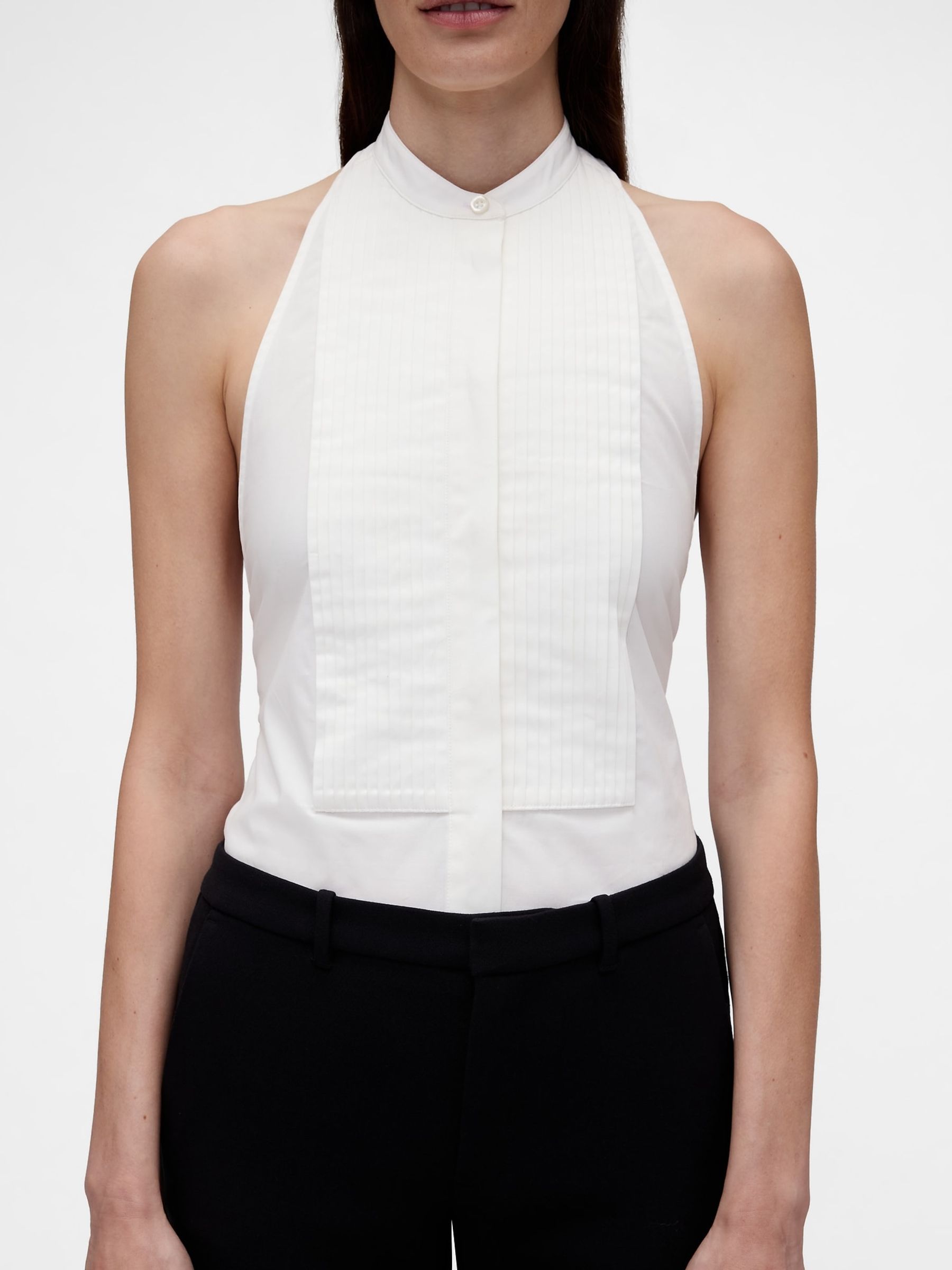GapStudio White Poplin Tuxedo Shirt - Image 4 of 5