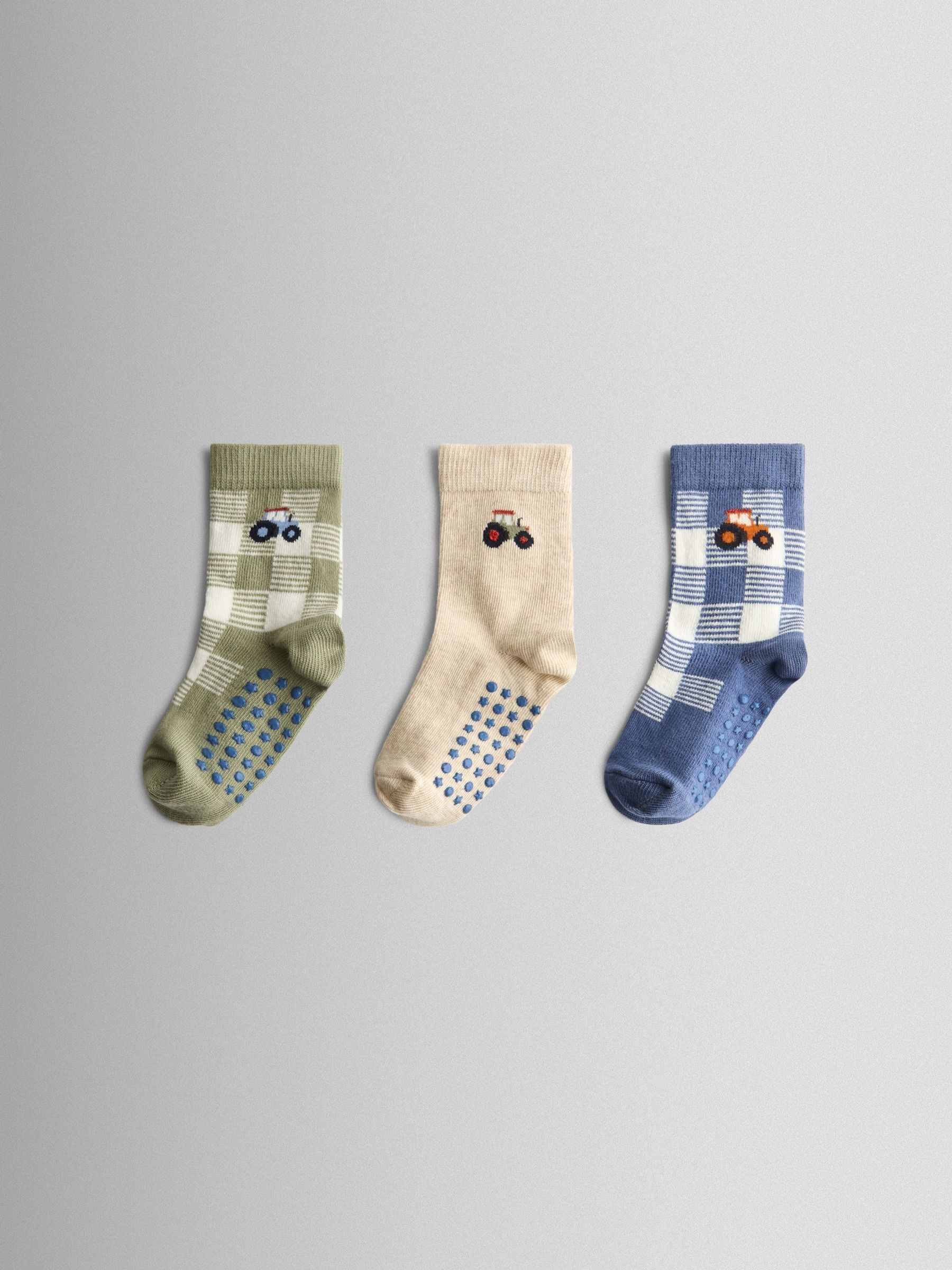 Fawn Tractor Socks 3 Pack - Image 1 of 5