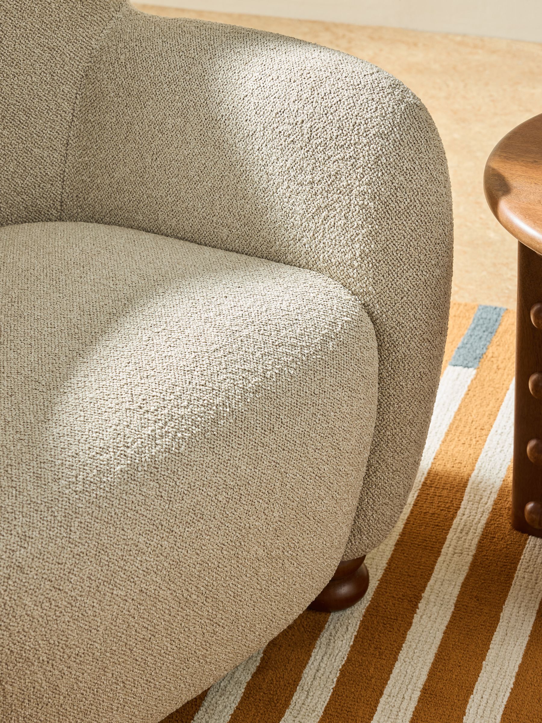 Yannick Accent Chair in Off White Pax Boucle - Image 3 of 5