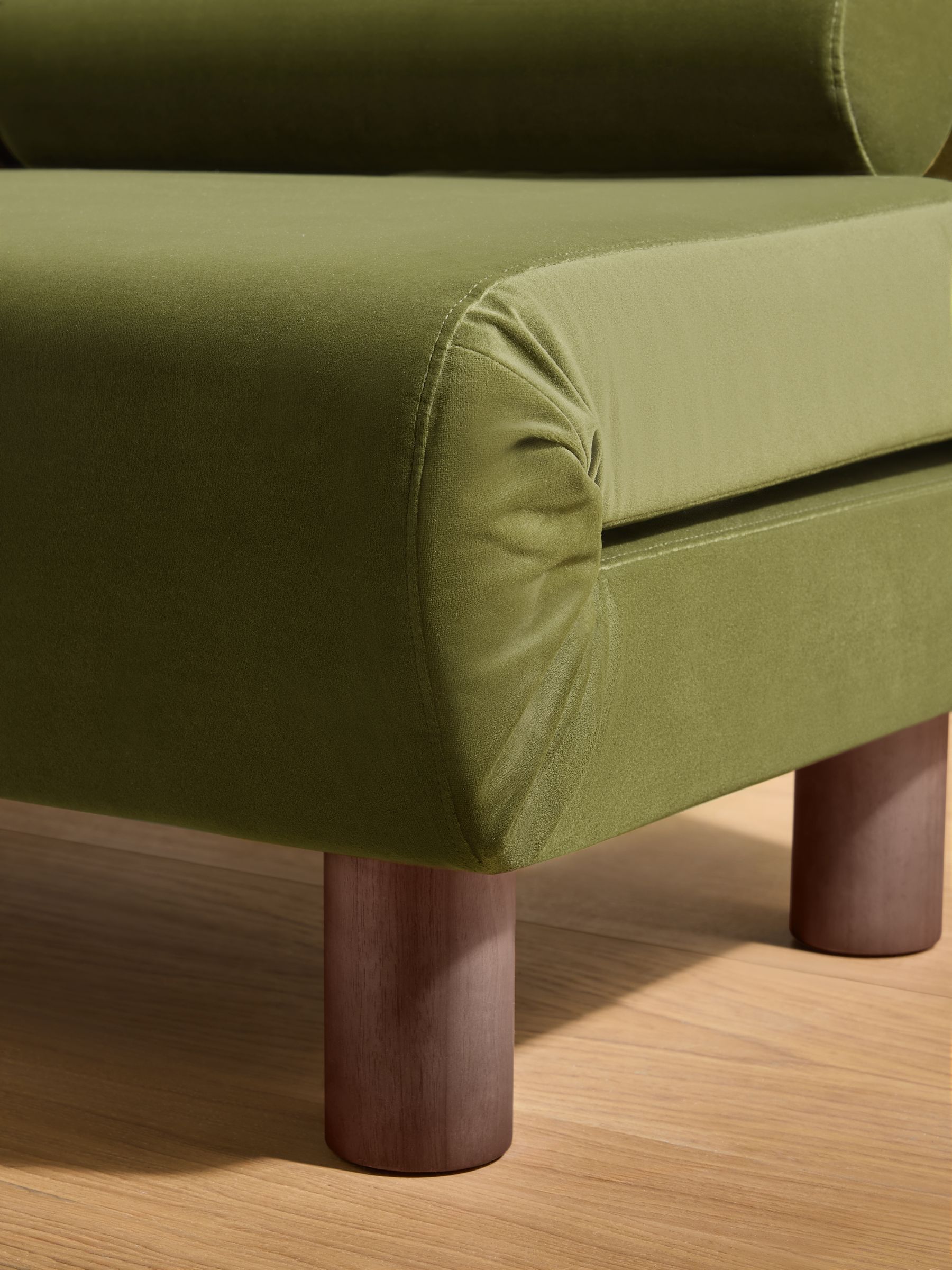 Large Maxton 2 Seater Sofa Bed in Olive Green Velvet - Image 3 of 6
