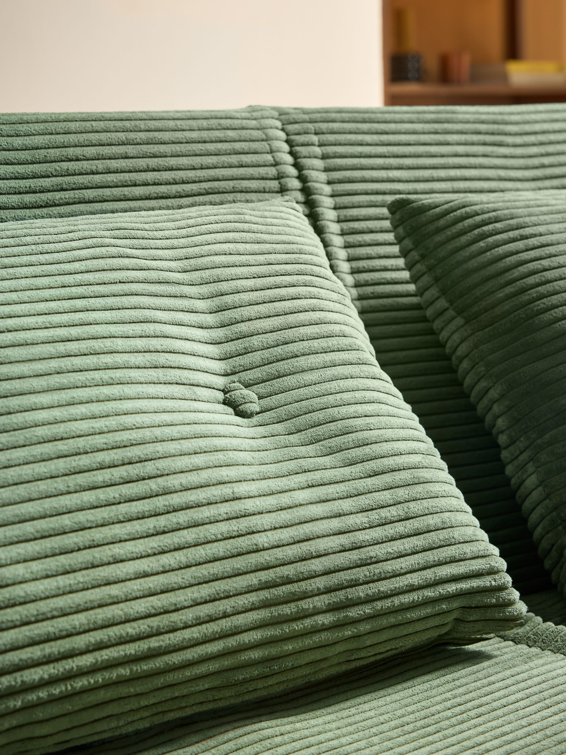 Haru 4 Seater Sofa Bed in Olive Green Corduroy - Image 3 of 6
