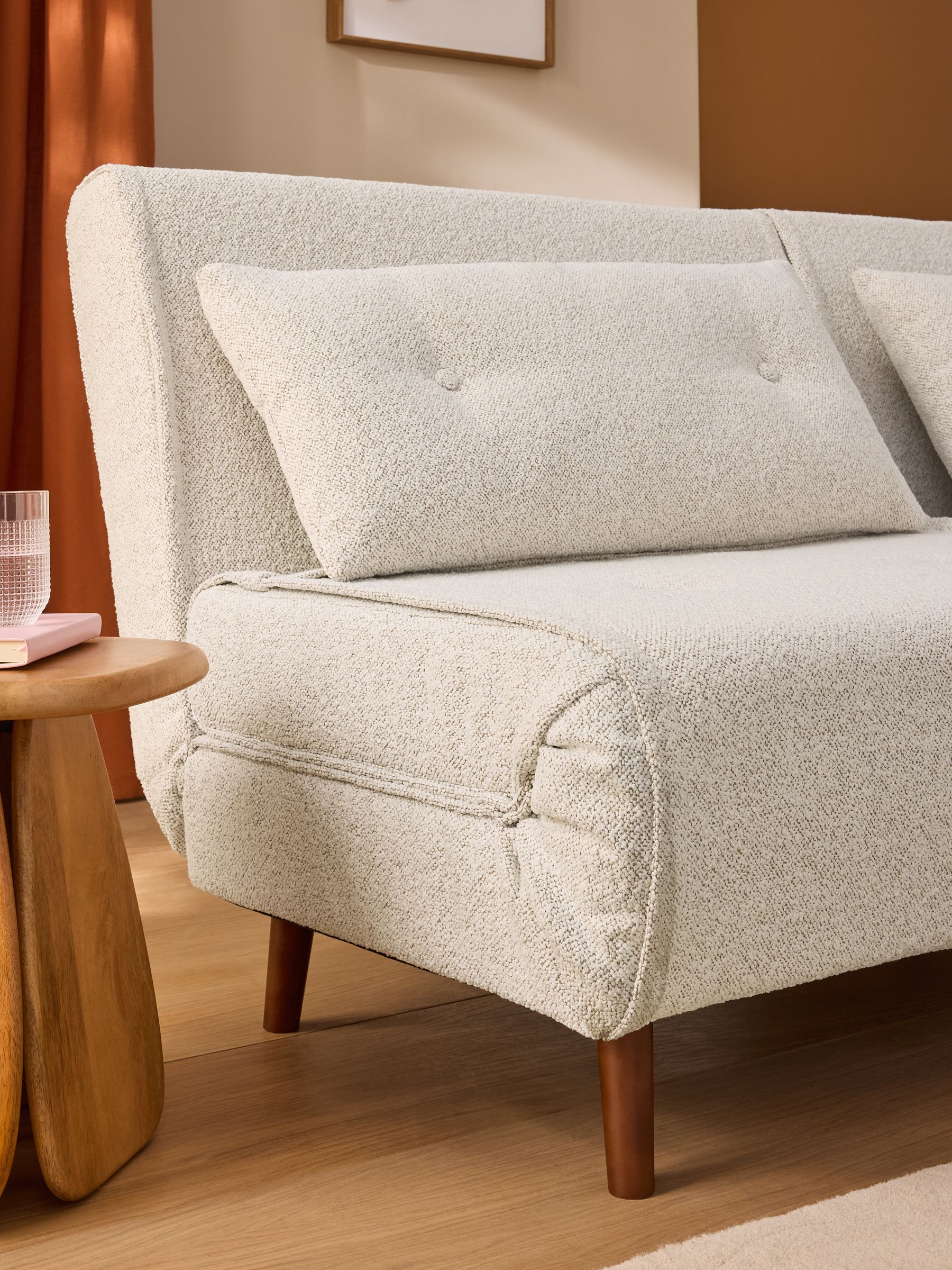 Haru 4 Seater Sofa Bed in Off White Natural Pax Boucle - Image 3 of 6