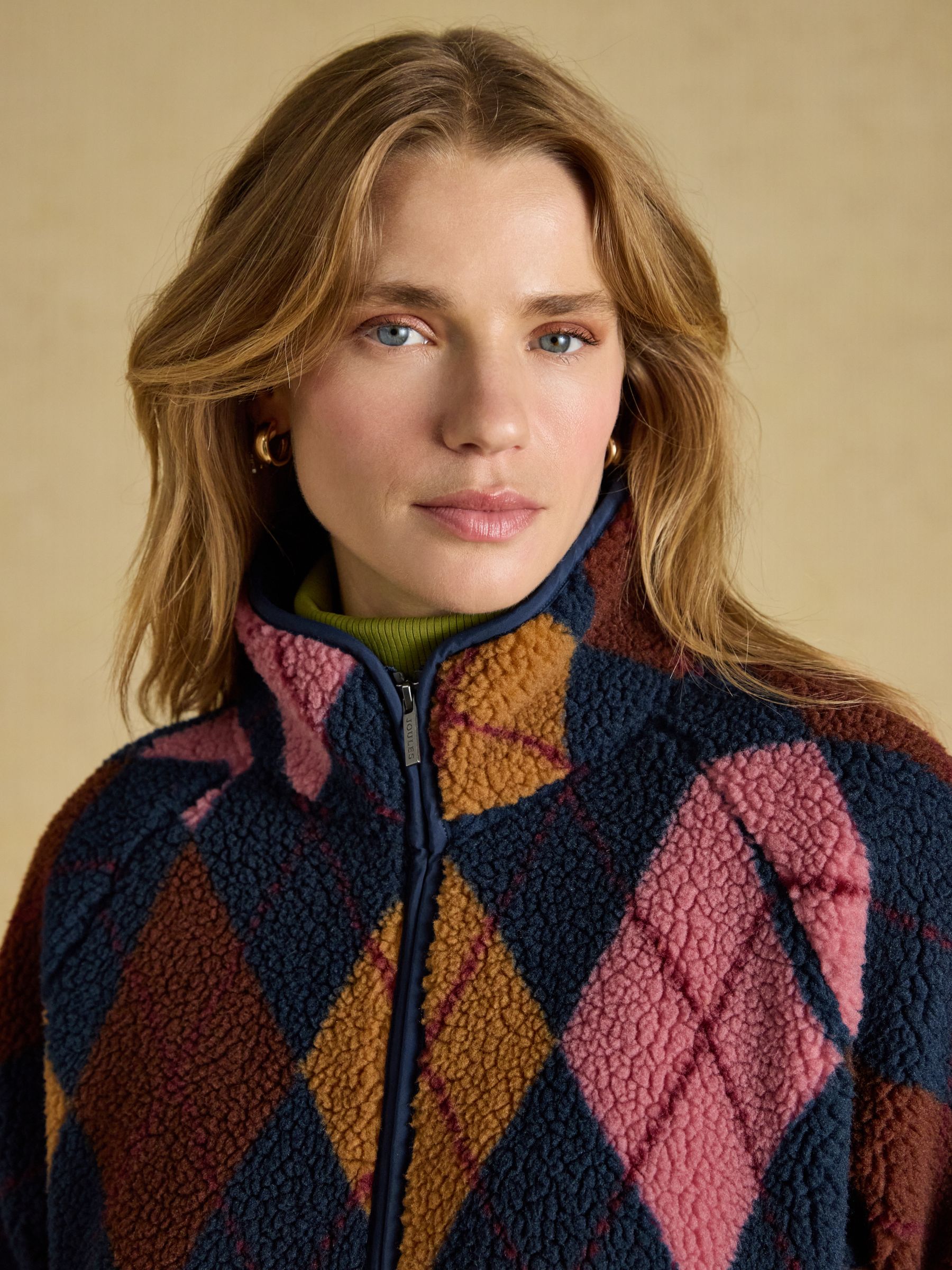 Navy Argyle Quarter Zip Fleece - Image 4 of 8