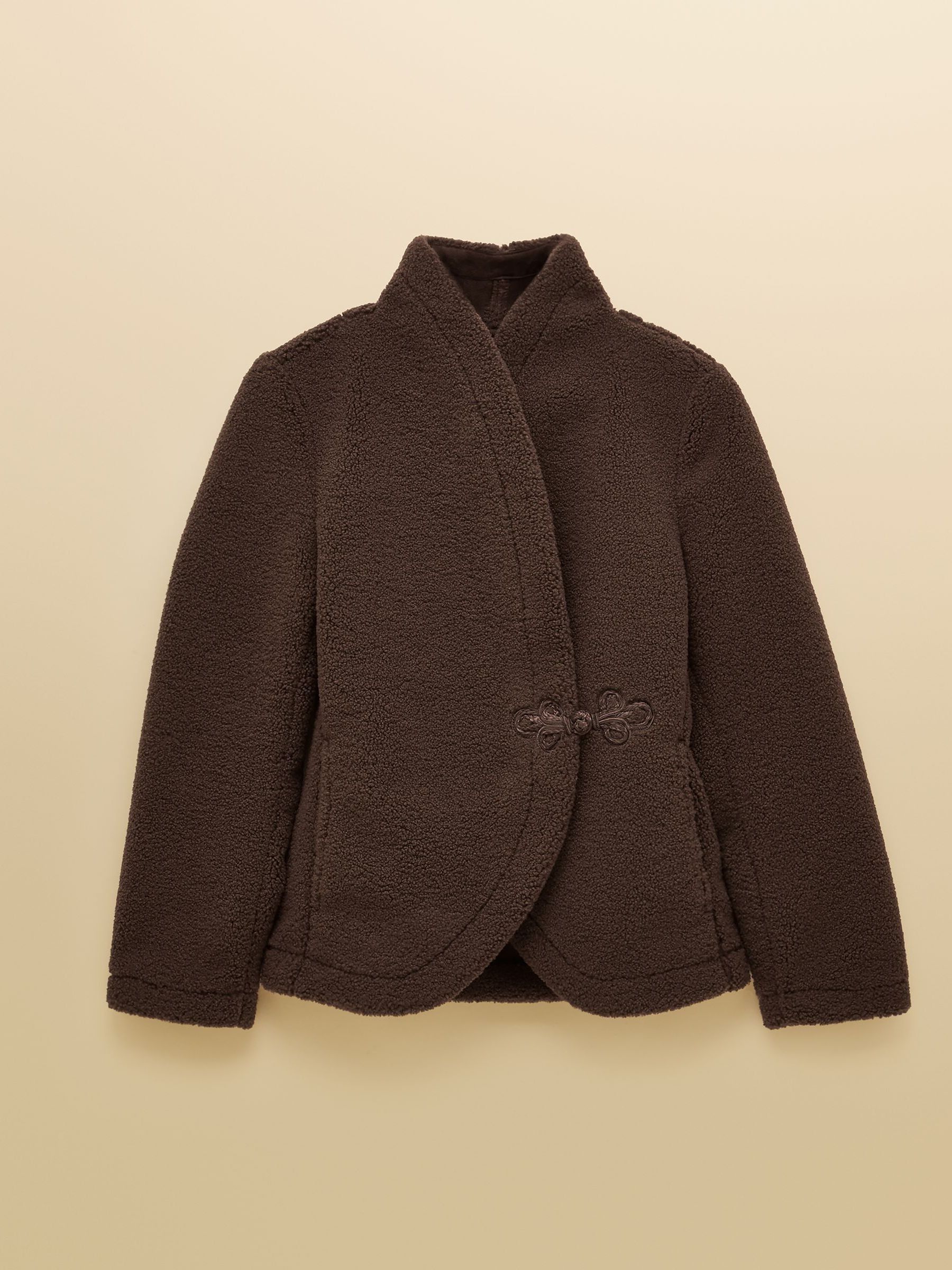 Joules Brown Fleece Party Jacket with Frog Fastening - Image 11 of 11 Joules Brown Fleece Party Jacket with Frog Fastening - Image 11 of 11