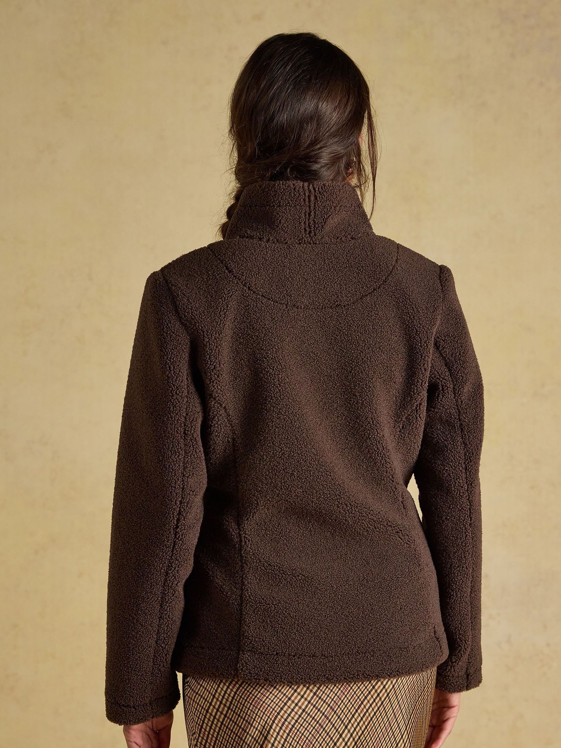 Joules Brown Fleece Party Jacket with Frog Fastening - Image 5 of 11