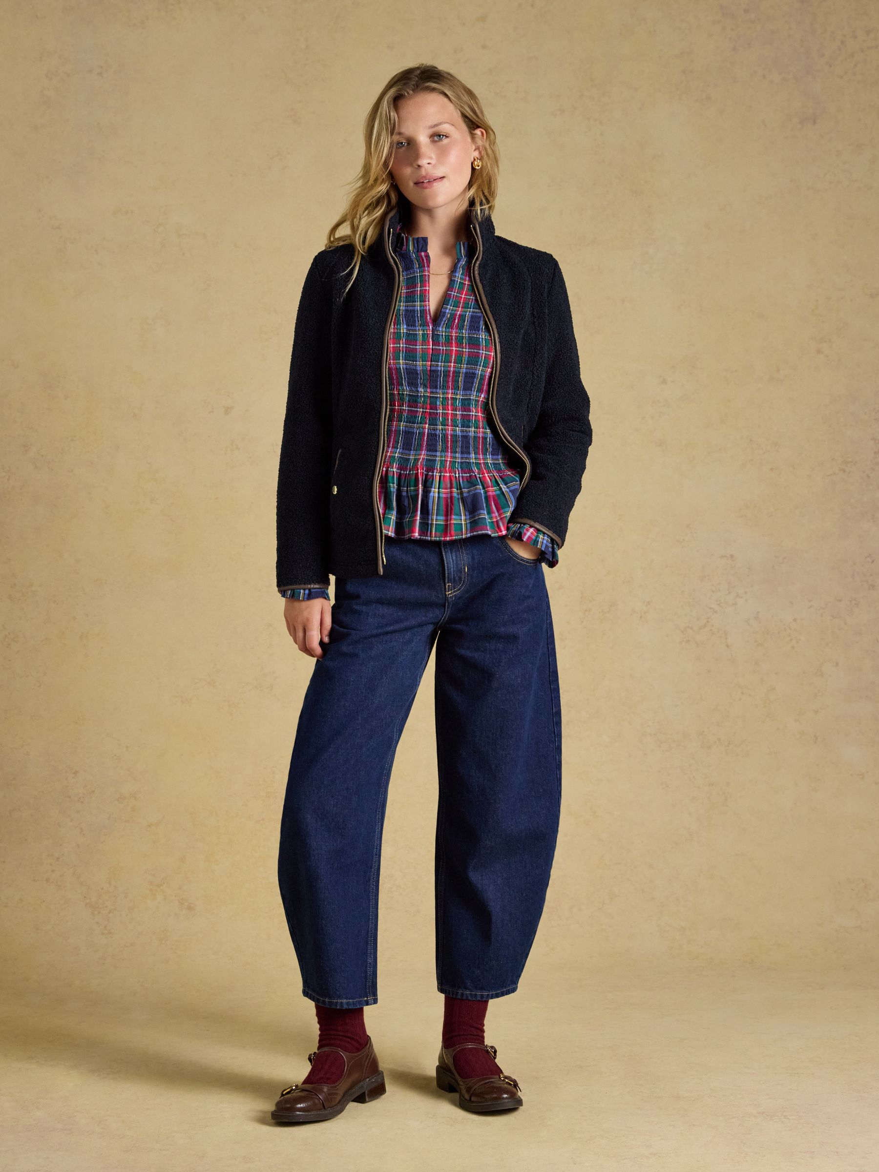 Heritage Navy Regular Zip Through Borg Fleece - Image 3 of 10