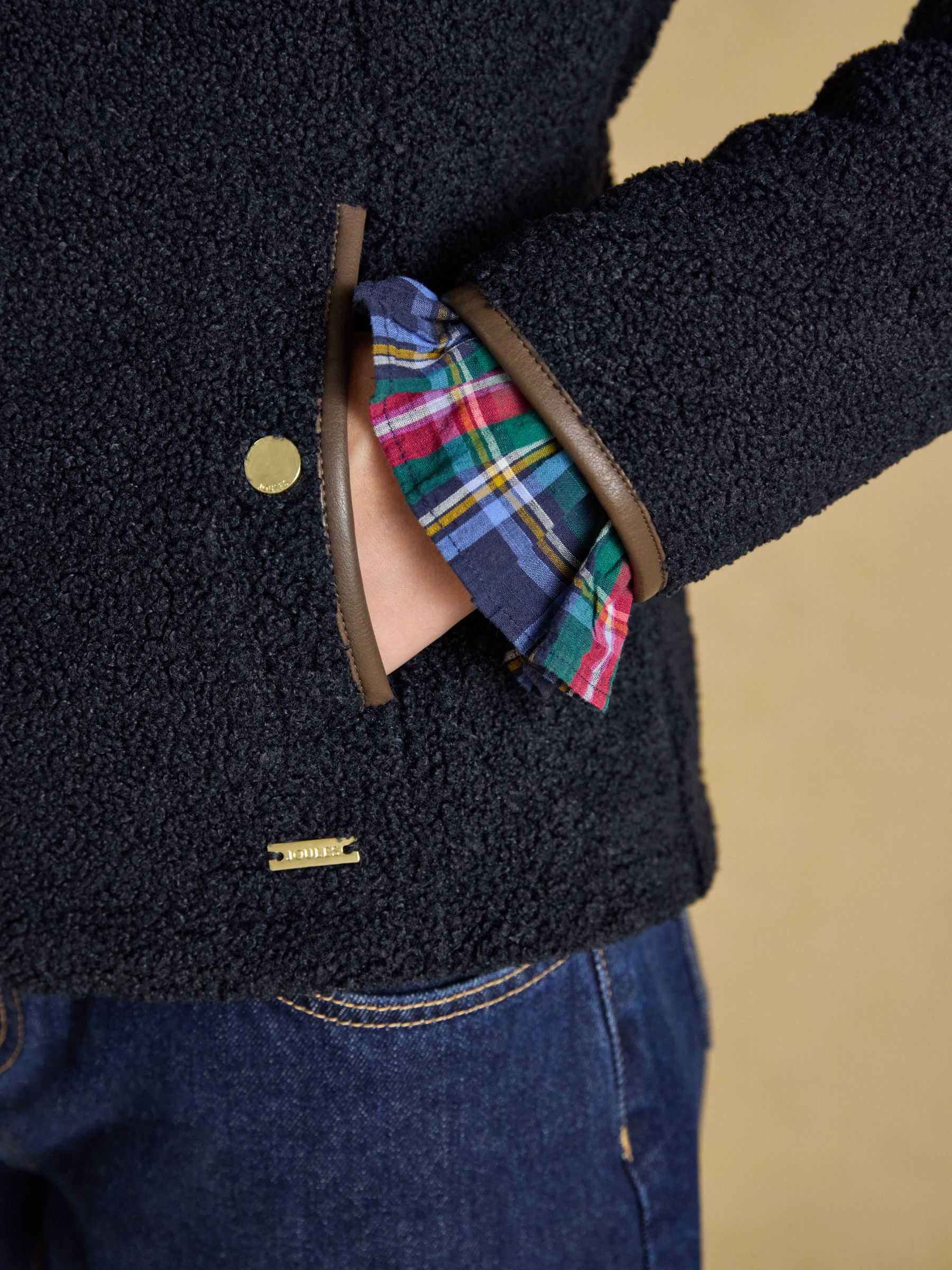 Heritage Navy Regular Zip Through Borg Fleece - Image 5 of 10