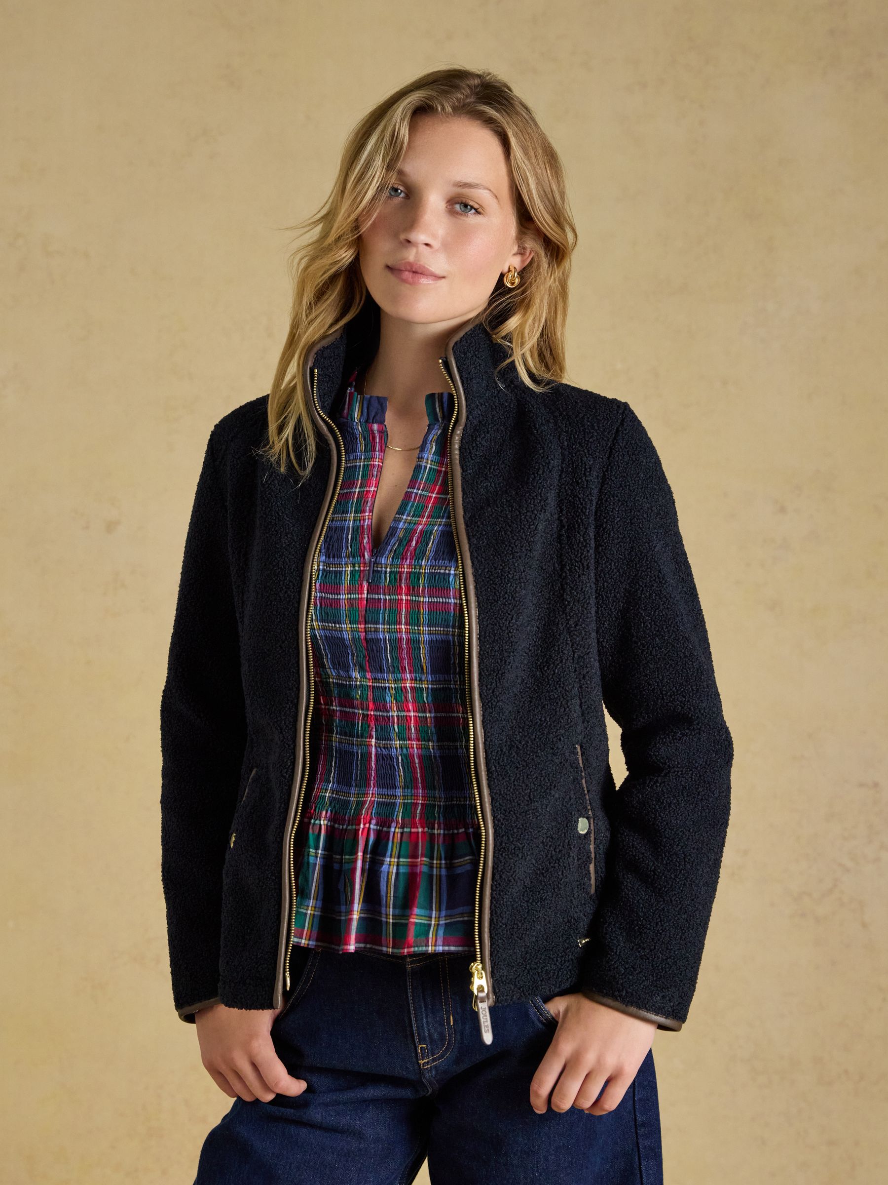 Heritage Navy Regular Zip Through Borg Fleece - Image 7 of 10