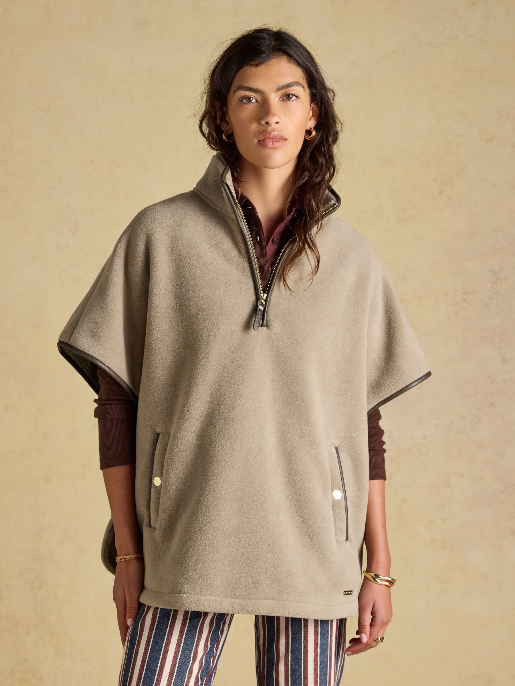 Heritage Mink Brown Polar Fleece Short Cape - Image 1 of 9