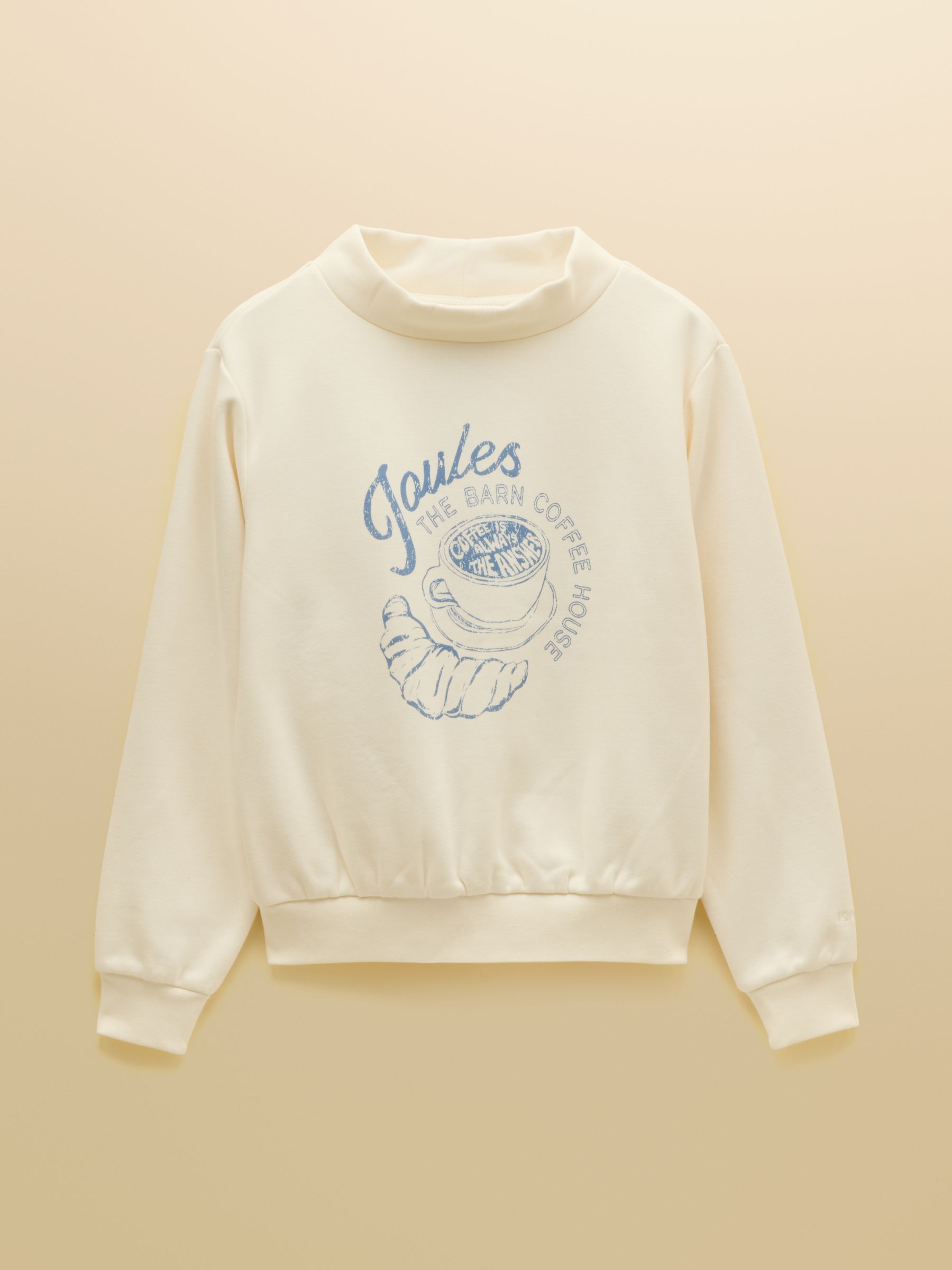 Cream Joules Coffee House Cotton Blend Wide Neck Sweatshirt - Image 7 of 7 Cream Joules Coffee House Cotton Blend Wide Neck Sweatshirt - Image 7 of 7