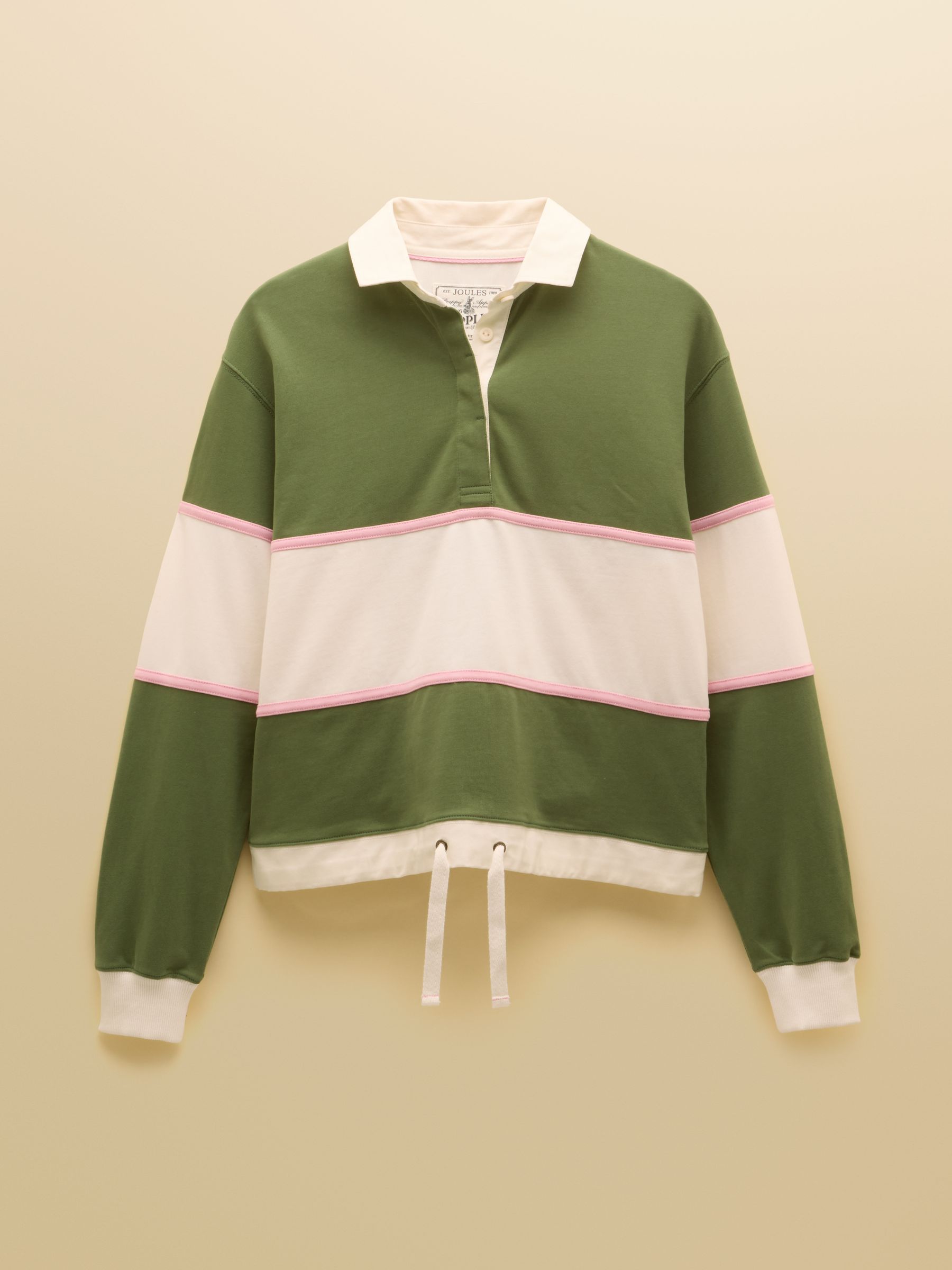 Green Striped Long Sleeve Cotton Collared Rugby Deckshirt - Image 10 of 10 Green Striped Long Sleeve Cotton Collared Rugby Deckshirt - Image 10 of 10