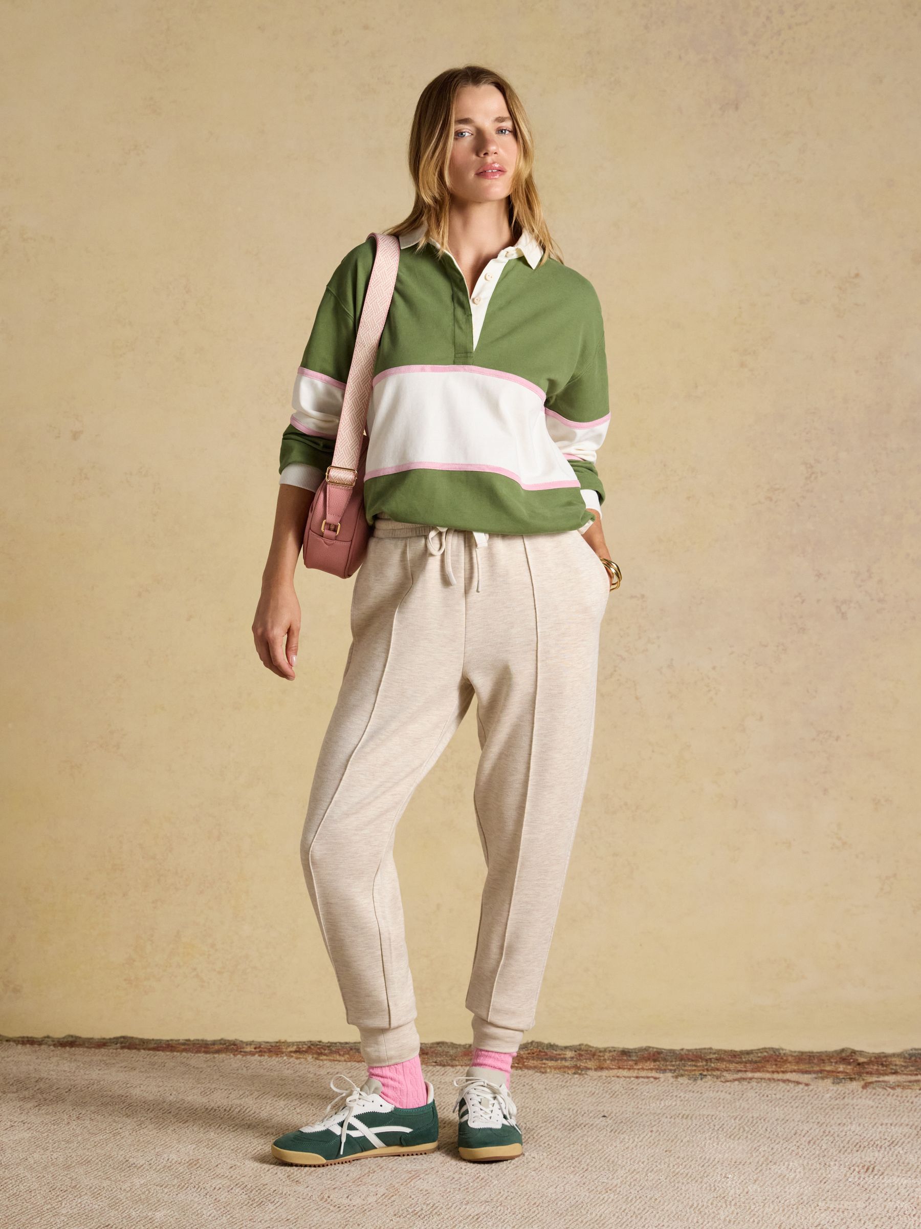 Green Striped Long Sleeve Cotton Collared Rugby Deckshirt - Image 8 of 10
