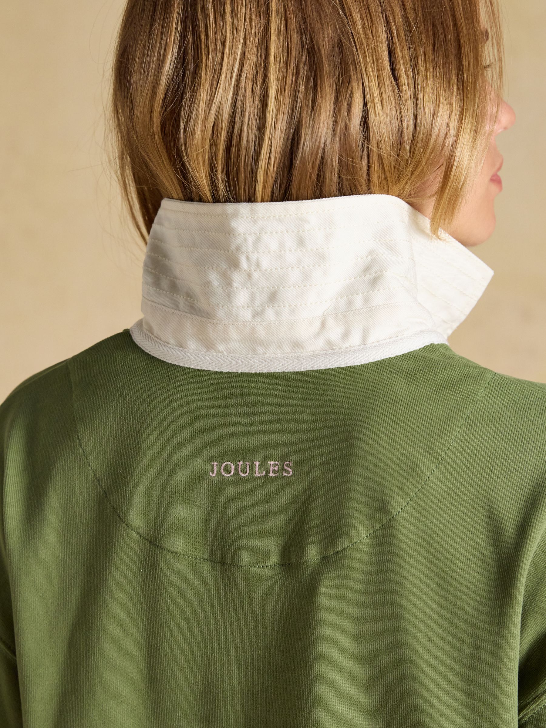 Green Striped Long Sleeve Cotton Collared Rugby Deckshirt - Image 9 of 10