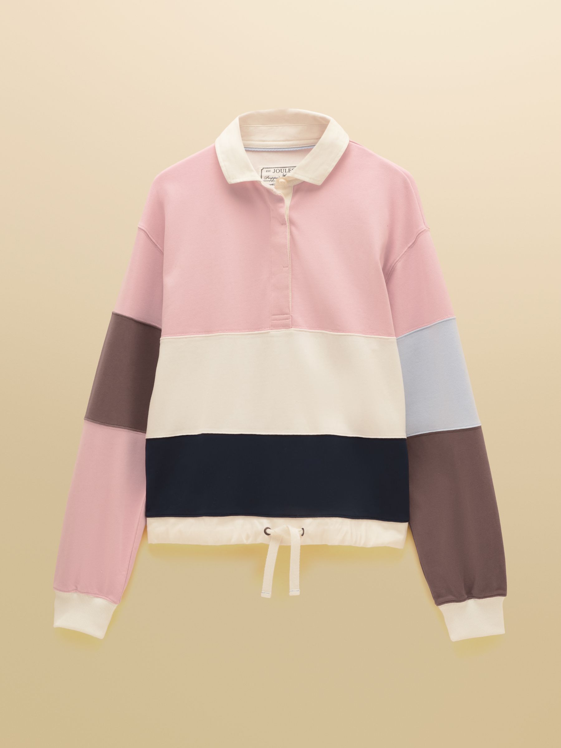 Pink & Blue Colour Block Long Sleeve Cotton Collared Rugby Deckshirt - Image 10 of 10