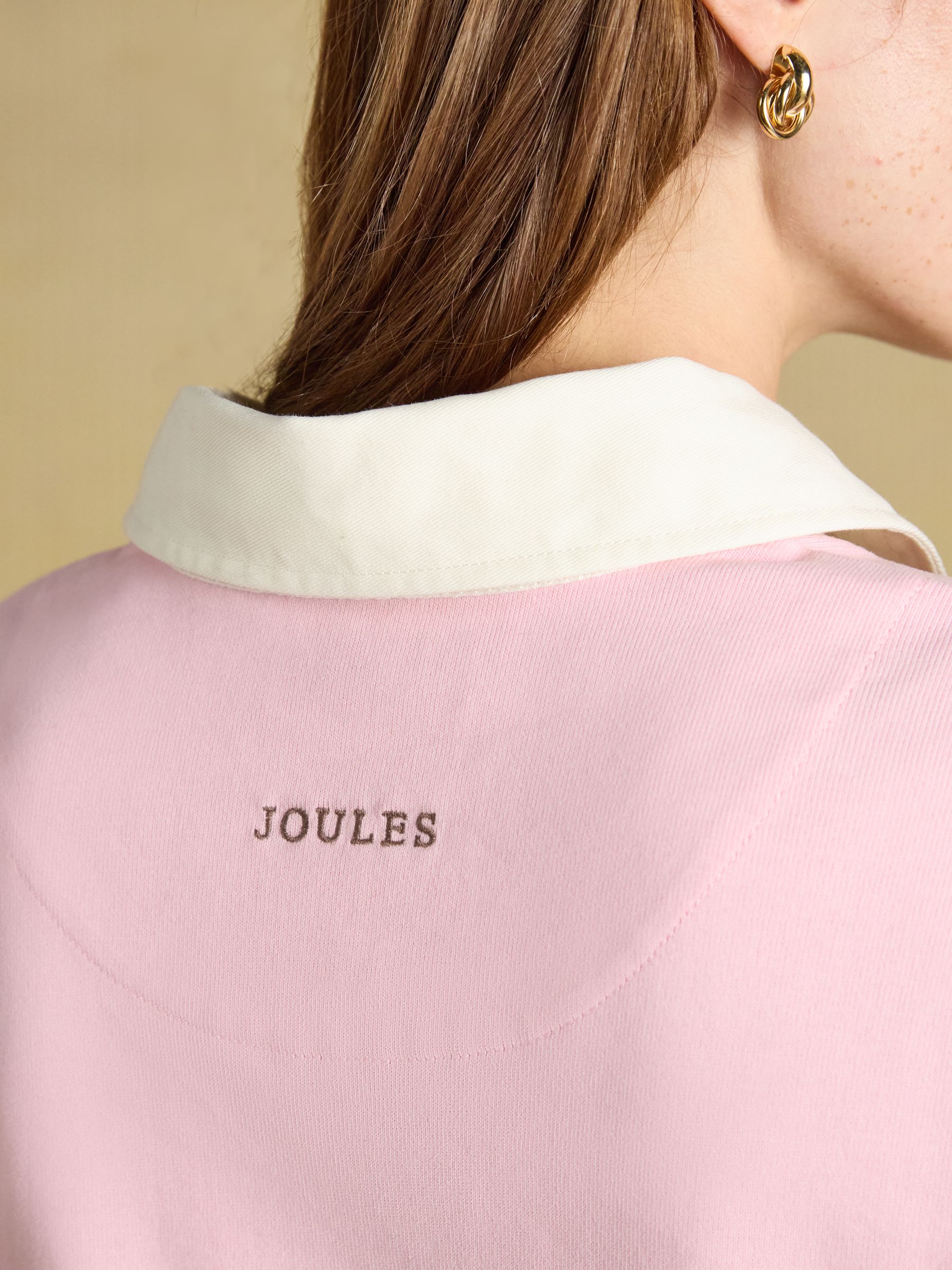 Pink & Blue Colour Block Long Sleeve Cotton Collared Rugby Deckshirt - Image 9 of 10