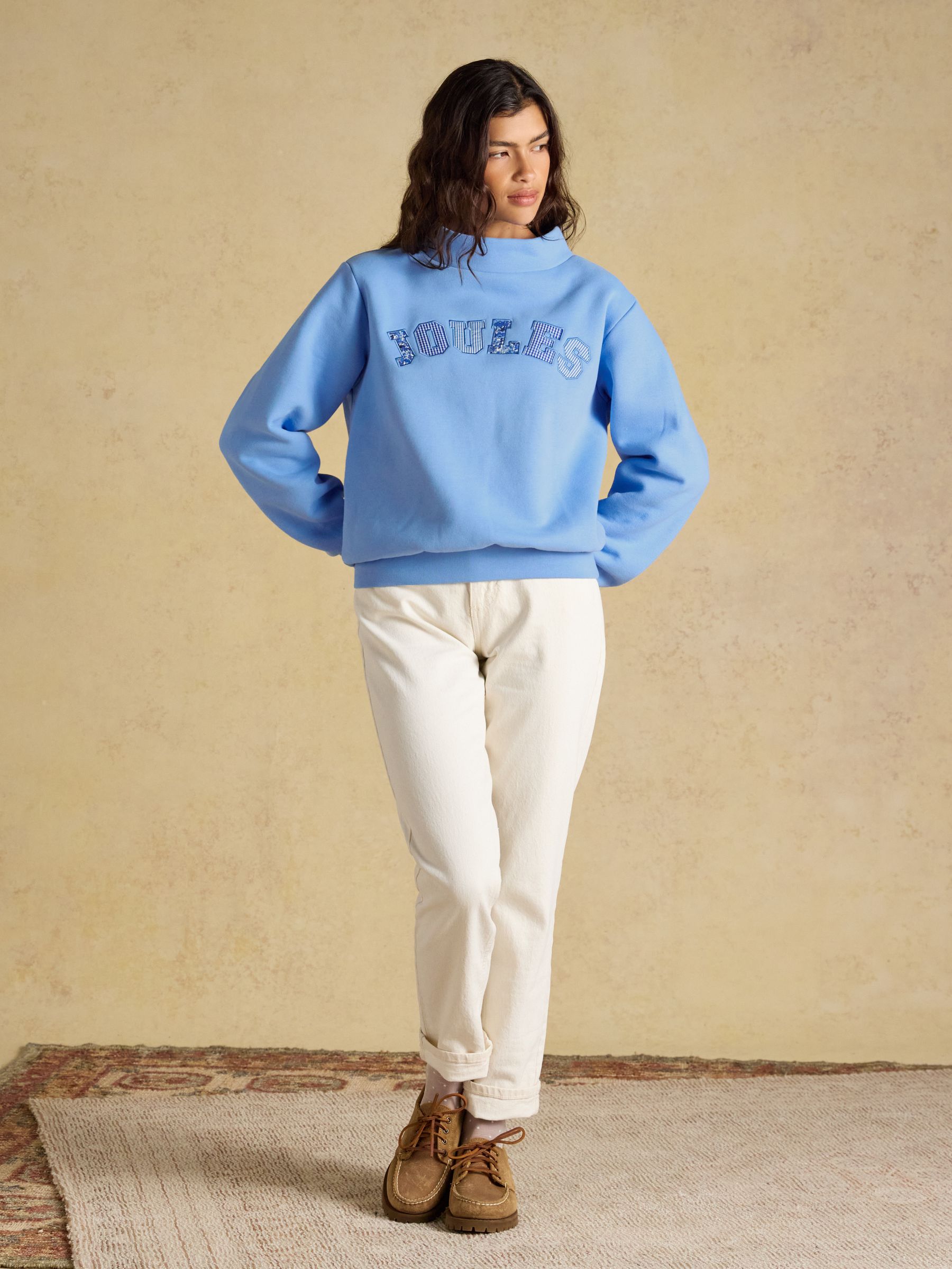 Blue Joules Patchwork Cotton Blend Wide Neck Sweatshirt - Image 8 of 10